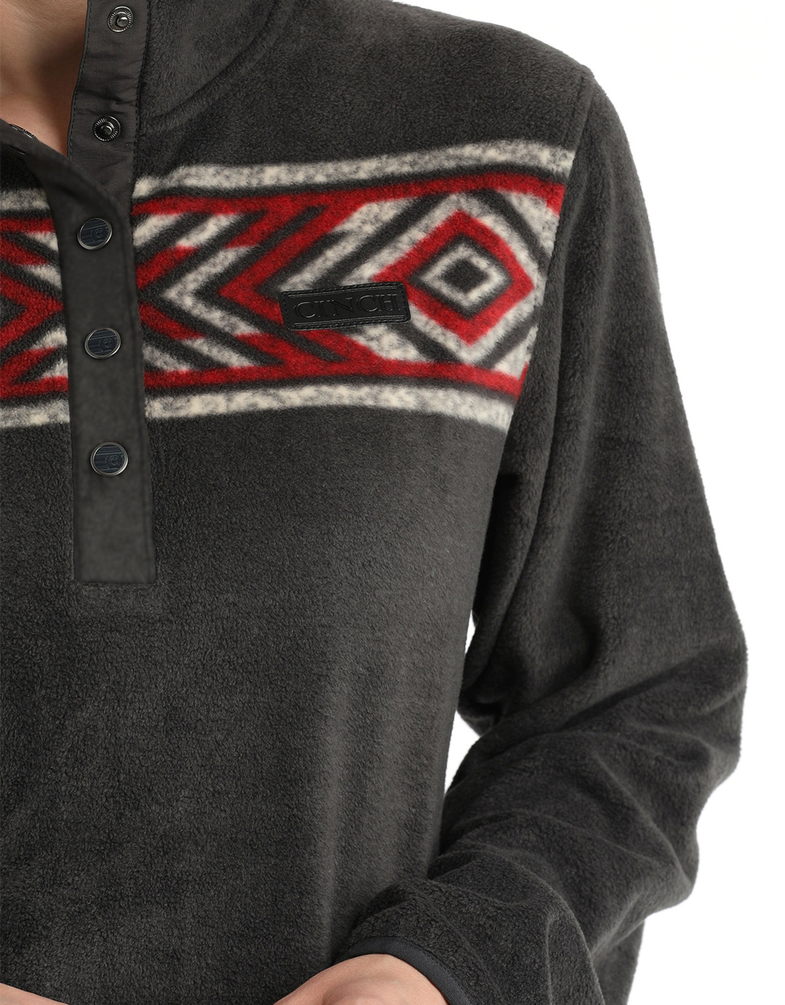 Cinch Women's Polar Fleece 1/2 Snap Print Pullover