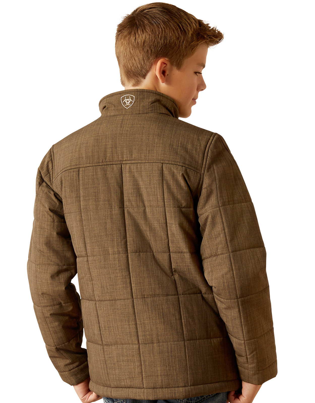 Ariat Boys' Crius Insulated Heather Zip Jacket - Crocodile Green