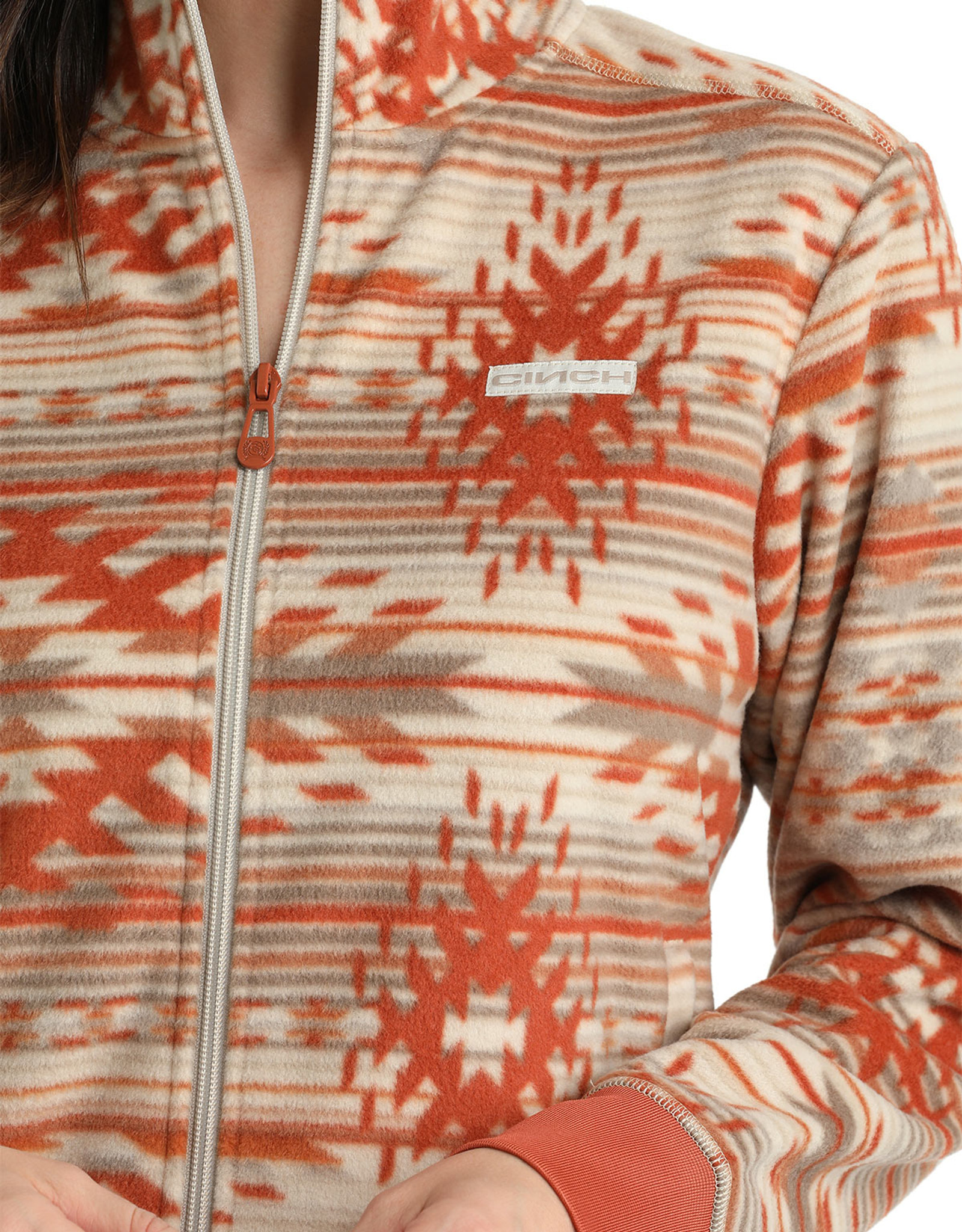 【massnoun】21FW★ SL LOGO DOUBLE WARM FLEECE ANORAK Cinch Women's Polar Fleece Print Zip Jacket - Stone (Closeout)