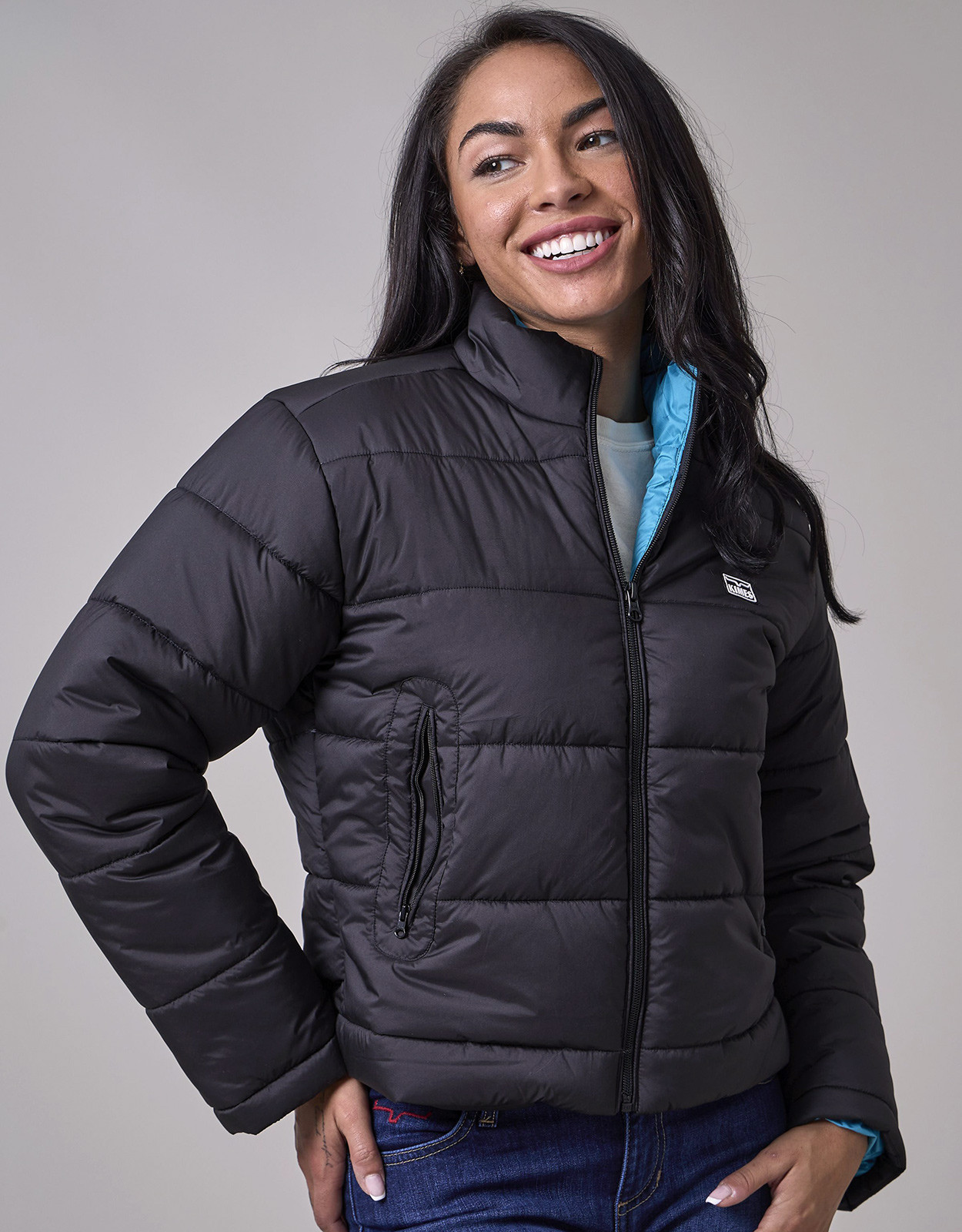 Kimes Ranch Women's Valencia Solid Zip Puffer Jacket - Black
