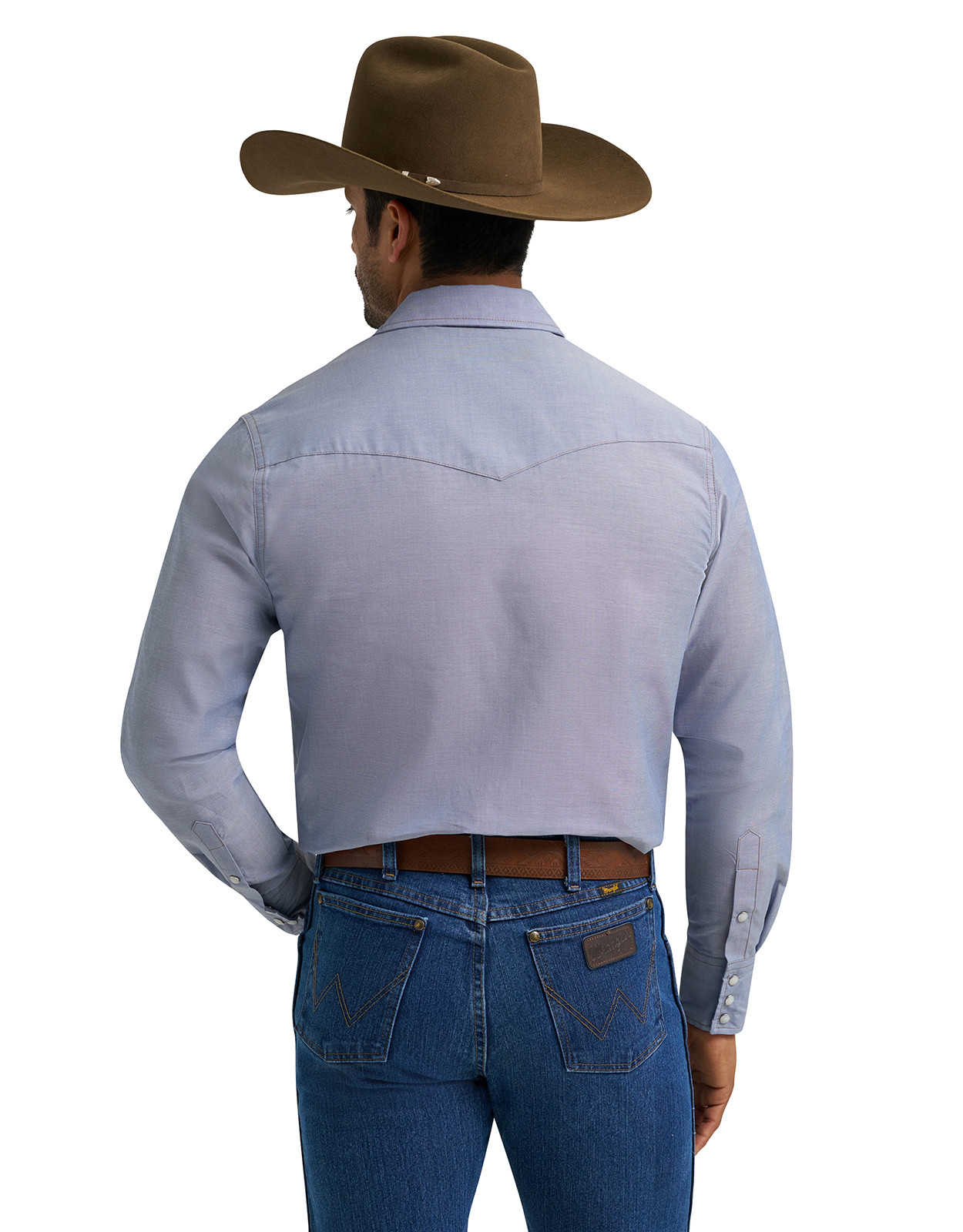 Wrangler Men's Long Sleeve Chambray Snap Western Work Shirt - Non