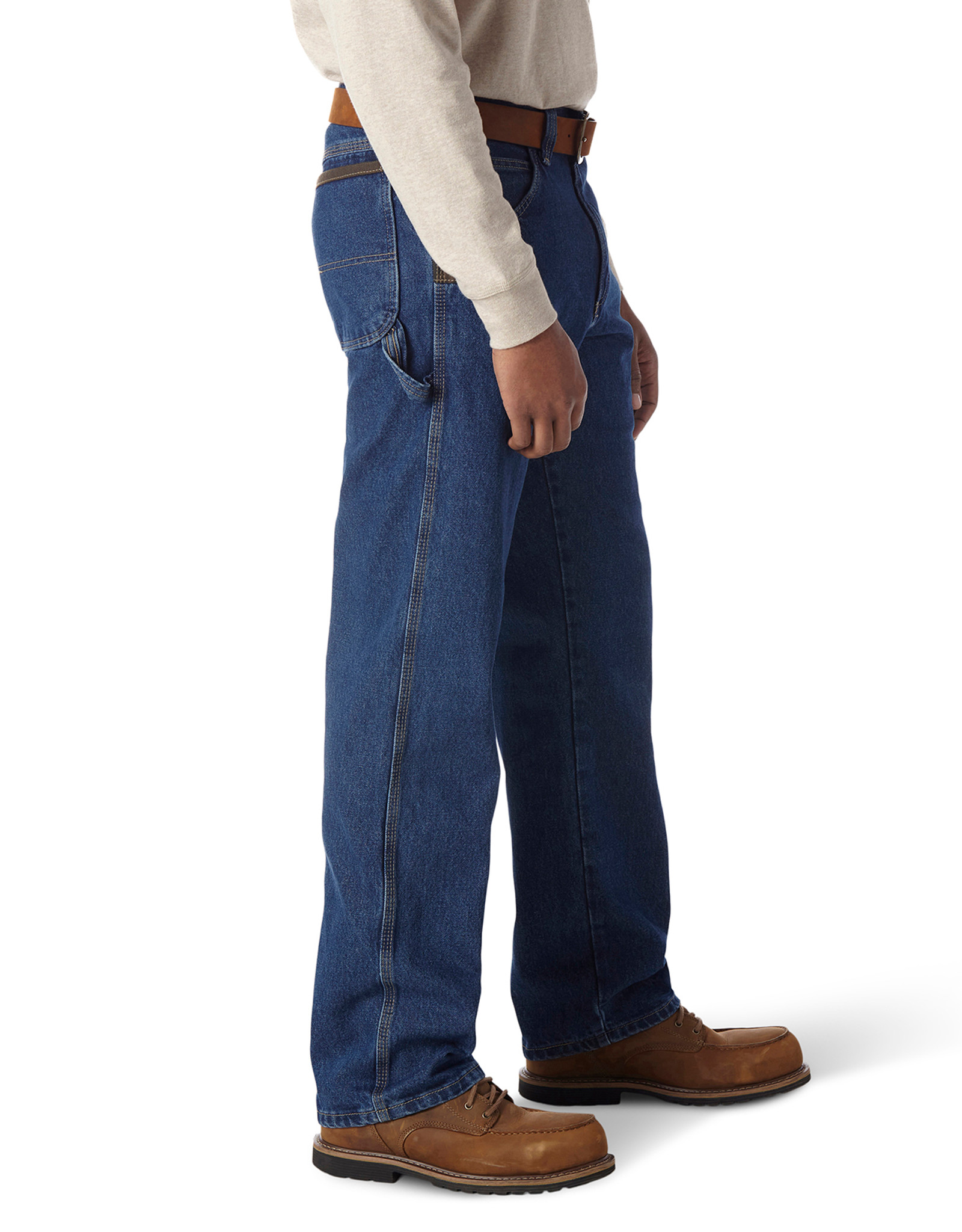 Wrangler Men's Riggs Carpenter High Rise Relaxed Fit Tapered Leg Work Jeans - Antique Indigo