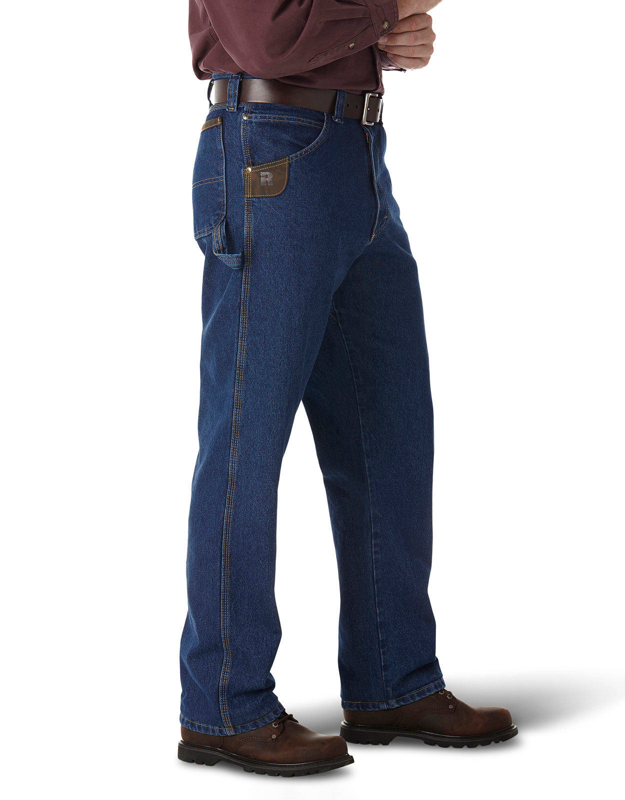 Wrangler Men's Riggs Workhorse High Rise Relaxed Fit Tapered Leg Work Jeans - Antique Indigo