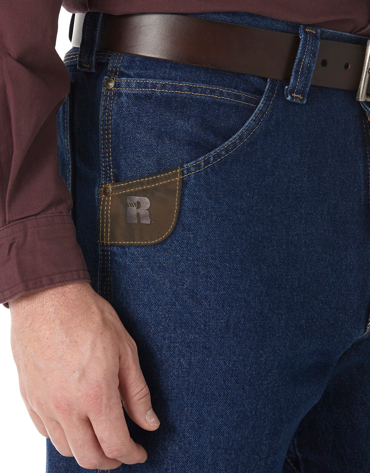 Wrangler Men's Riggs Workhorse High Rise Relaxed Fit Tapered Leg Work Jeans - Antique Indigo