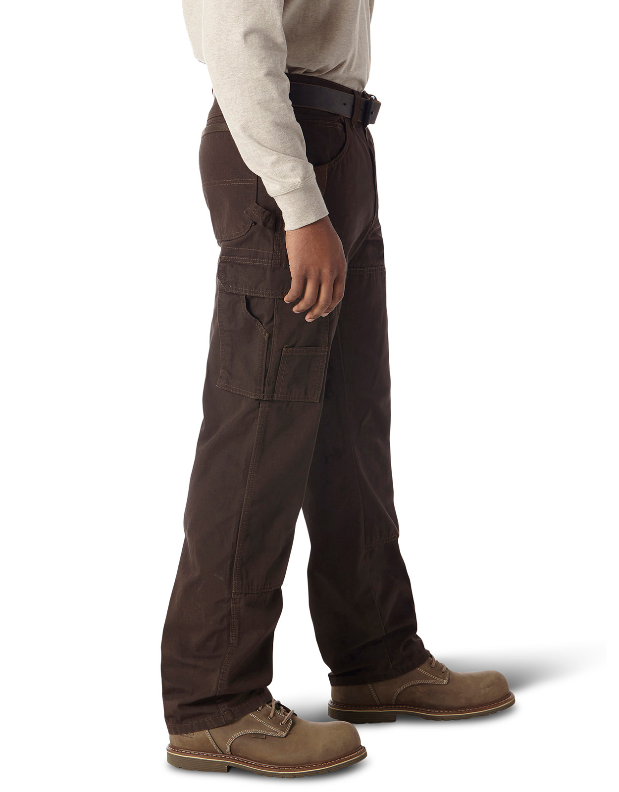 Wrangler Men's Riggs Ranger High Rise Relaxed Fit Tapered Leg Work Jeans - Dark Brown