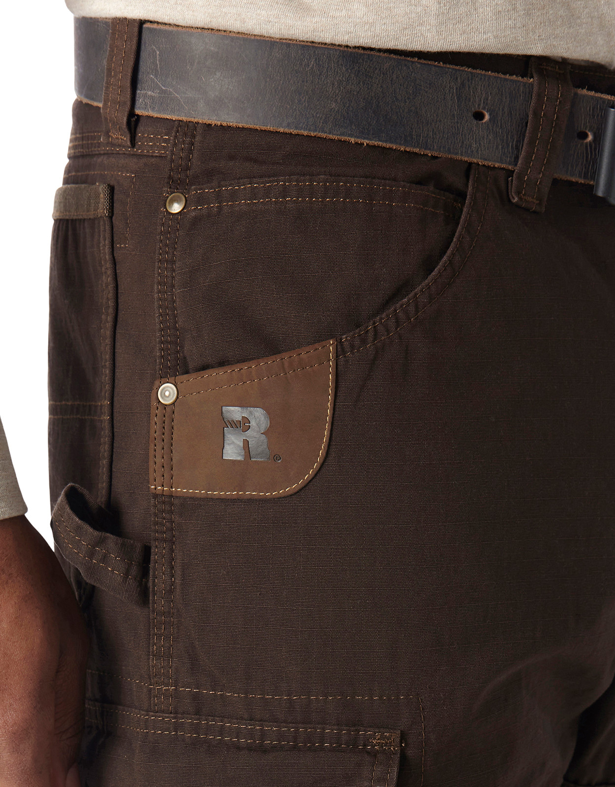 Wrangler Men's Riggs Ranger High Rise Relaxed Fit Tapered Leg Work Jeans - Dark Brown