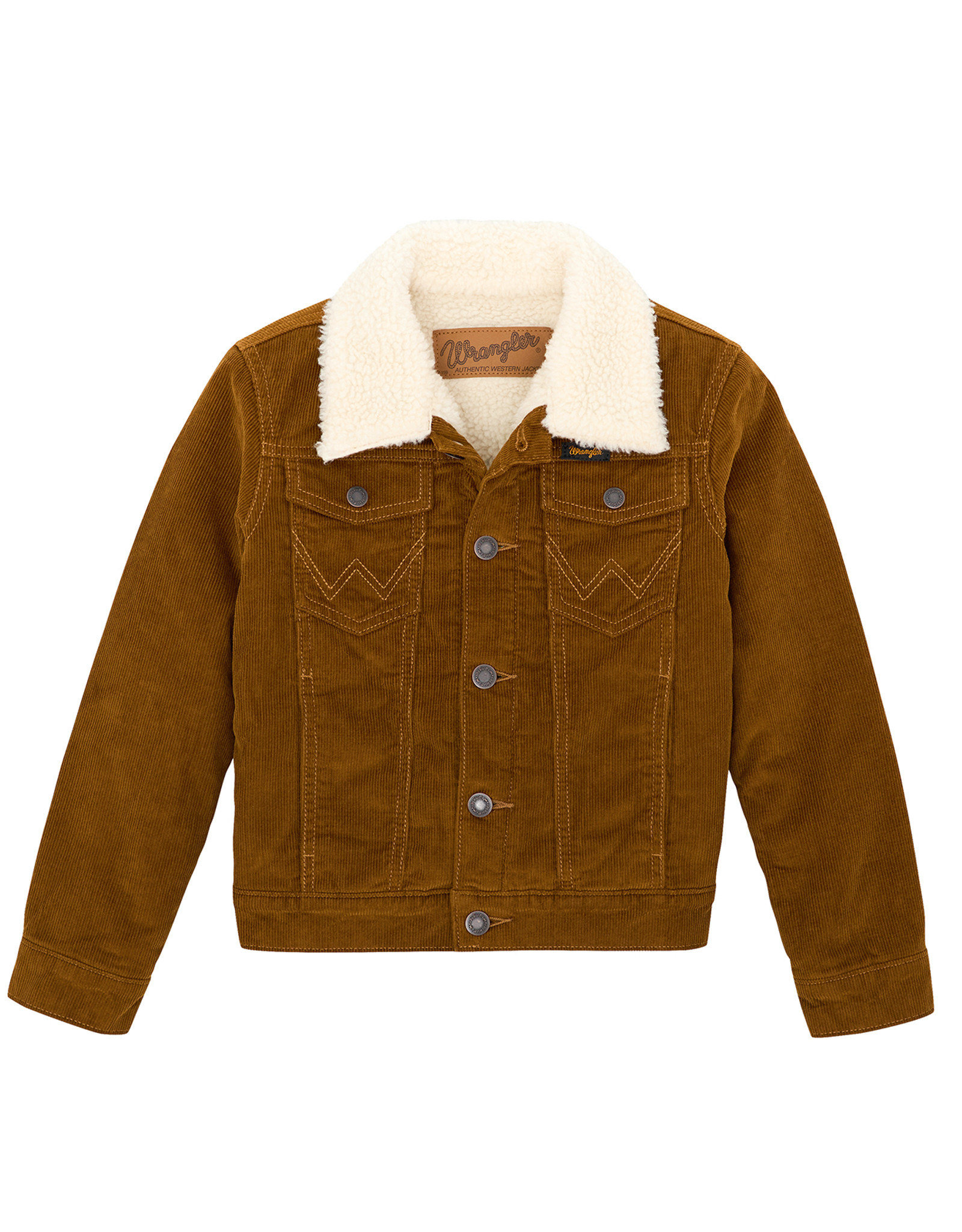 Wrangler Boys' Sherpa Lined Corduroy Button Down Jacket - Copper