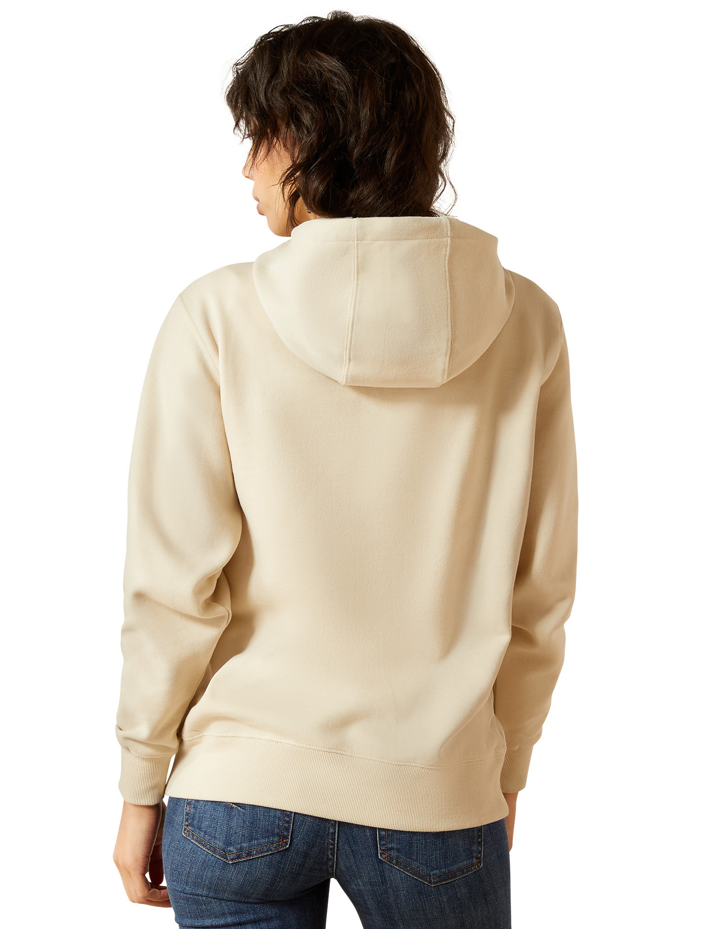 Ariat Women's Solid Embroidered Logo Pullover Hoodie - Beige