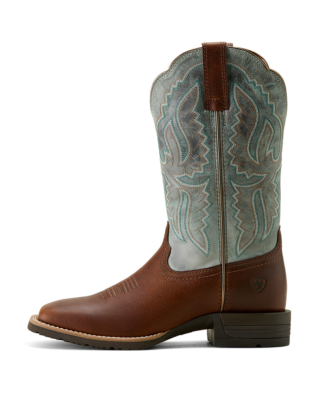 Ariat Women's Hybrid Ranchwork 11" Wide Square Toe Boots - Brown/Blue