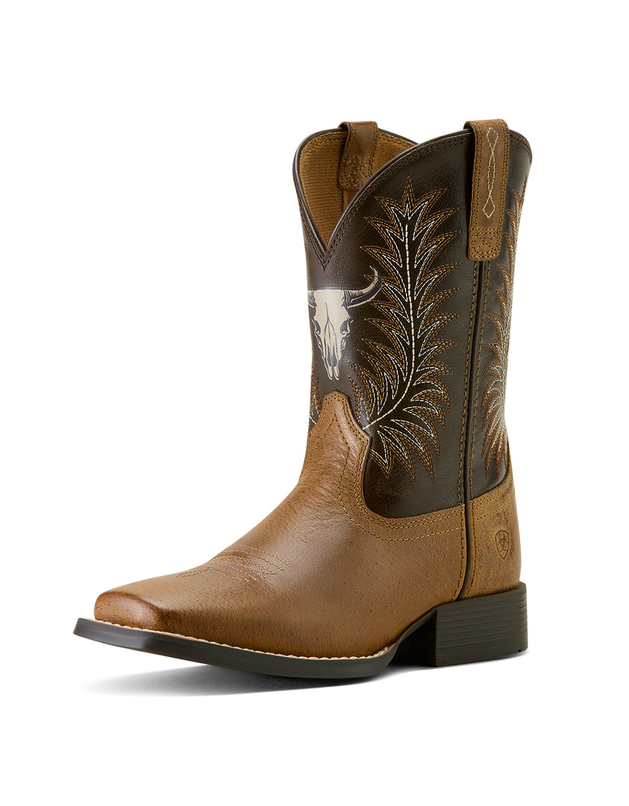 Ariat Kids' Stampede 9" Wide Square Toe Boots - Brown/Brown