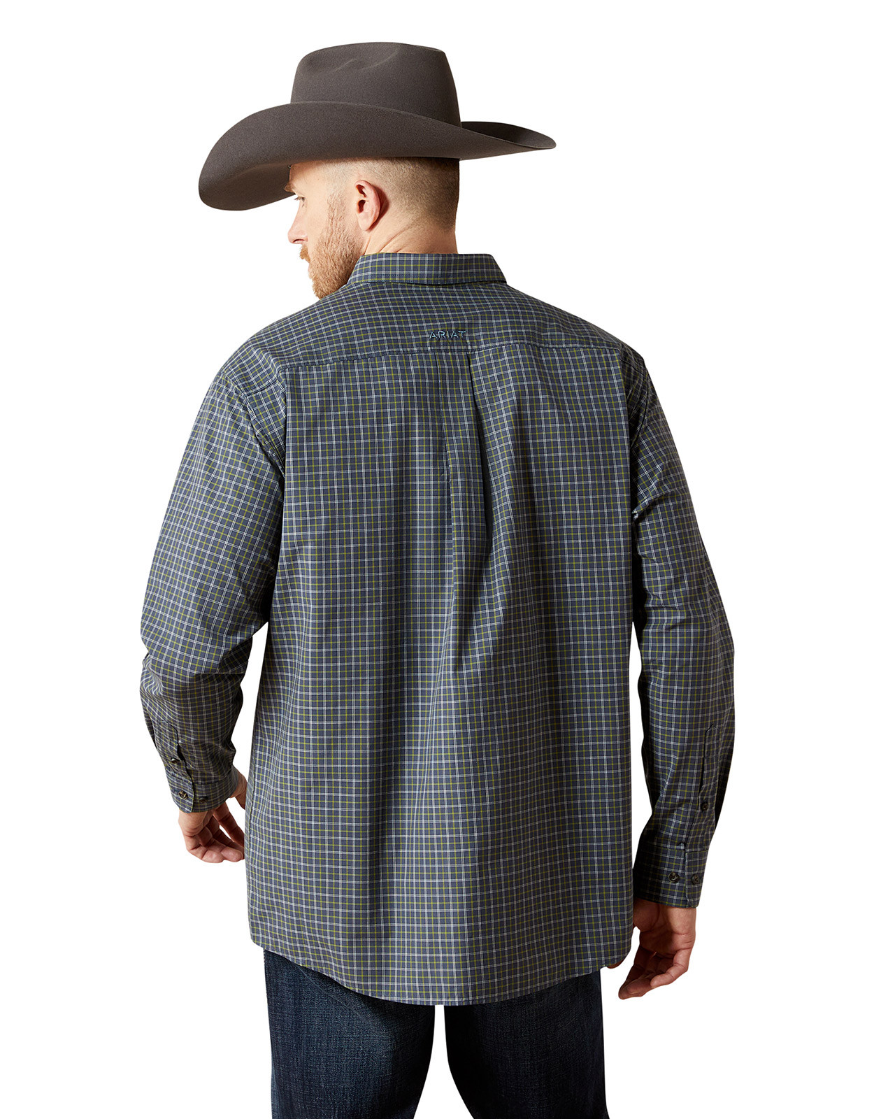 Ariat Men's Pro Series Long Sleeve Plaid Button Down Shirt - Black/Khaki