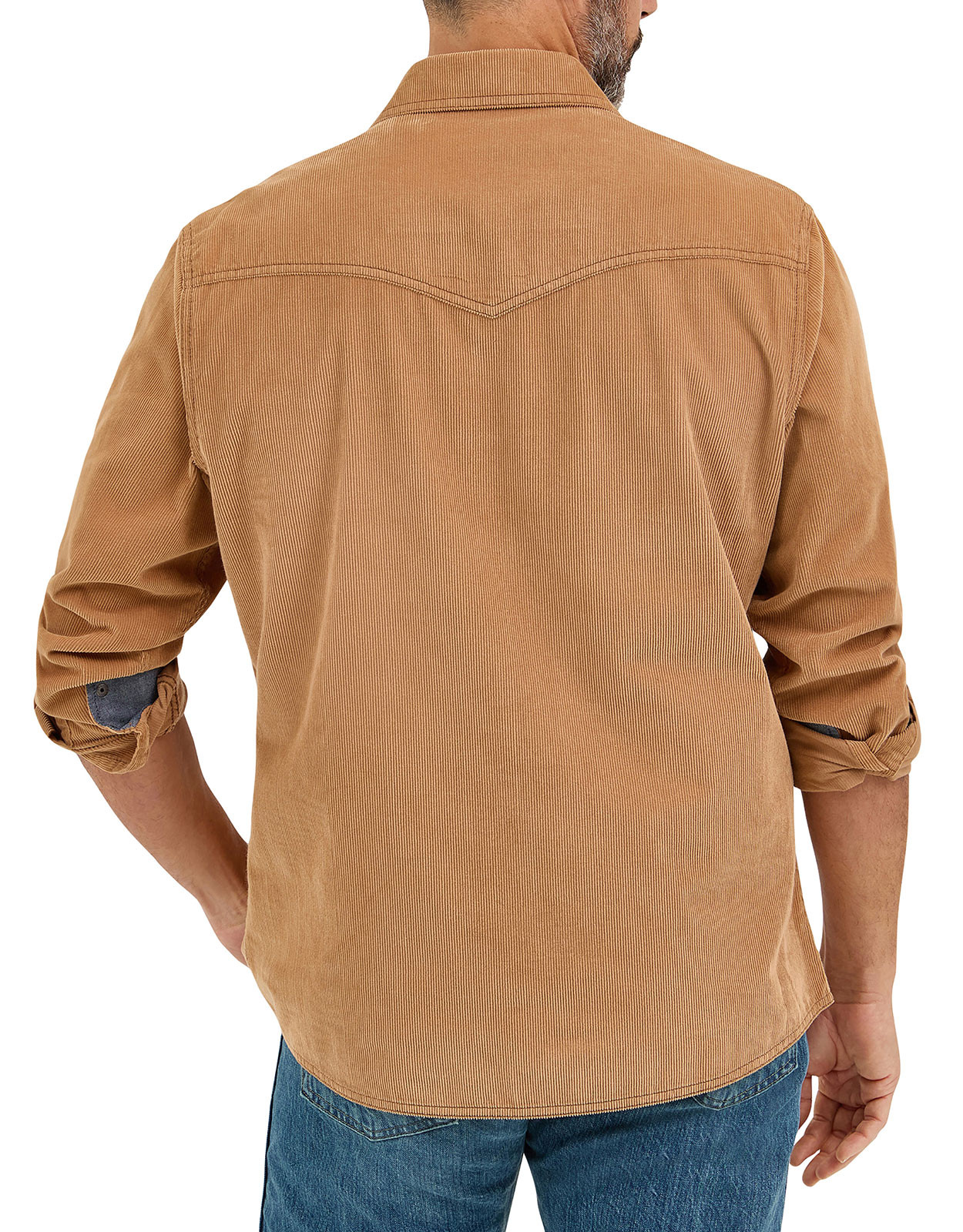 Wrangler Men's Retro Modern Fit Long Sleeve Solid Snap Shirt - Tan