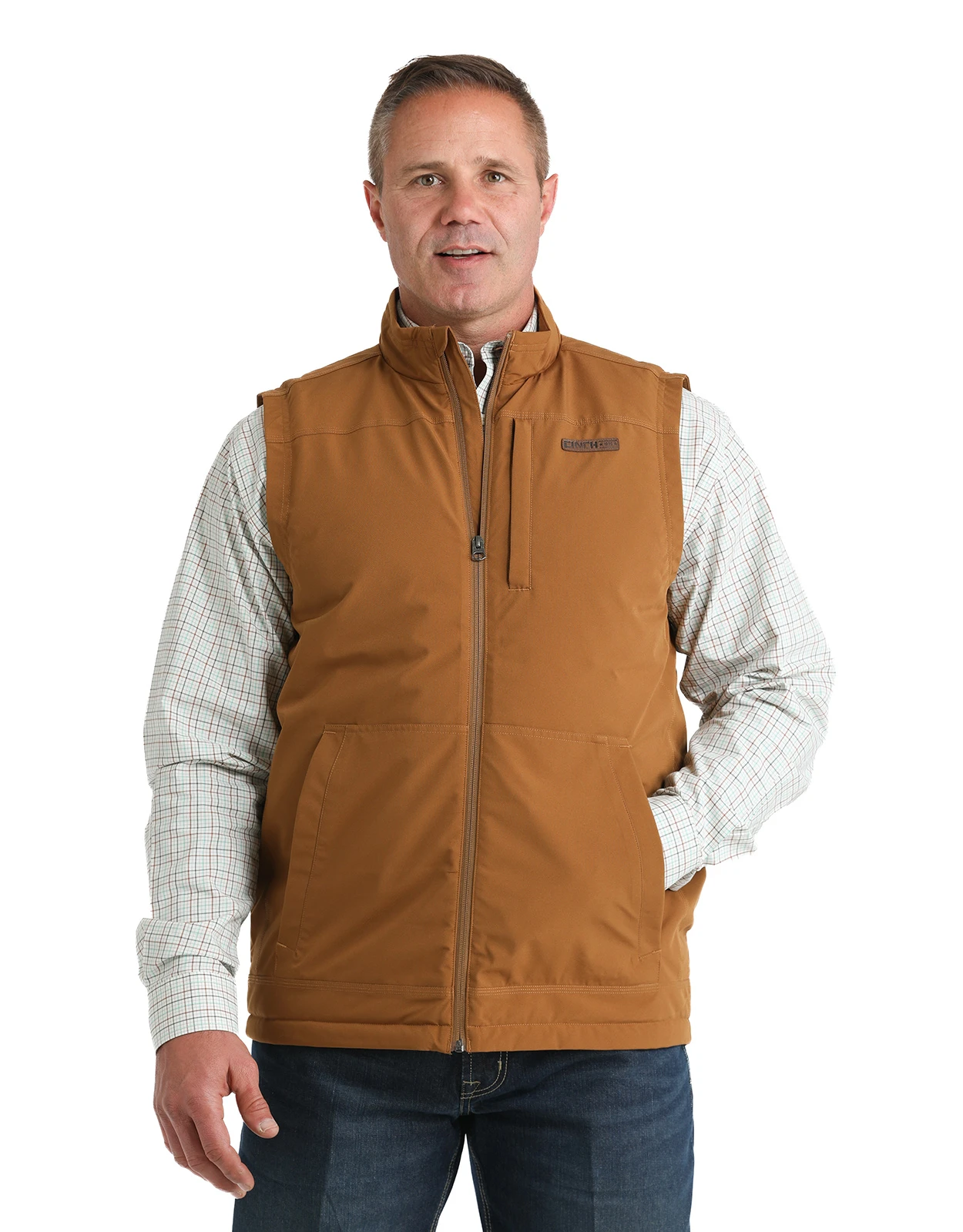 Cinch Men's Canvas Solid Zip Vest - Dark Khaki