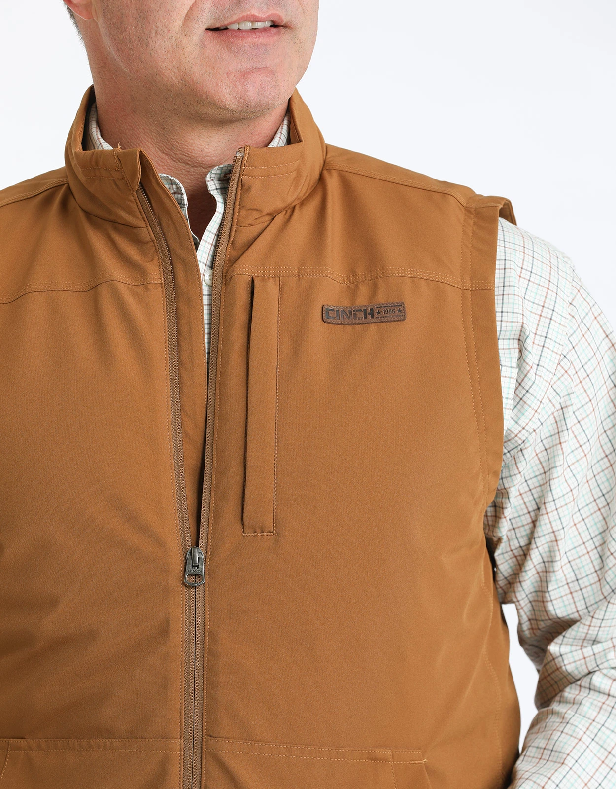 Cinch Men's Canvas Solid Zip Vest - Dark Khaki