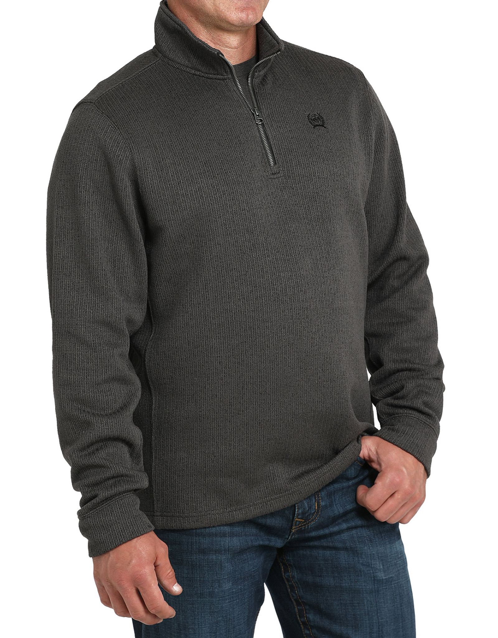 Cinch Men's 1/4 Zip Solid Pullover Sweater - Grey