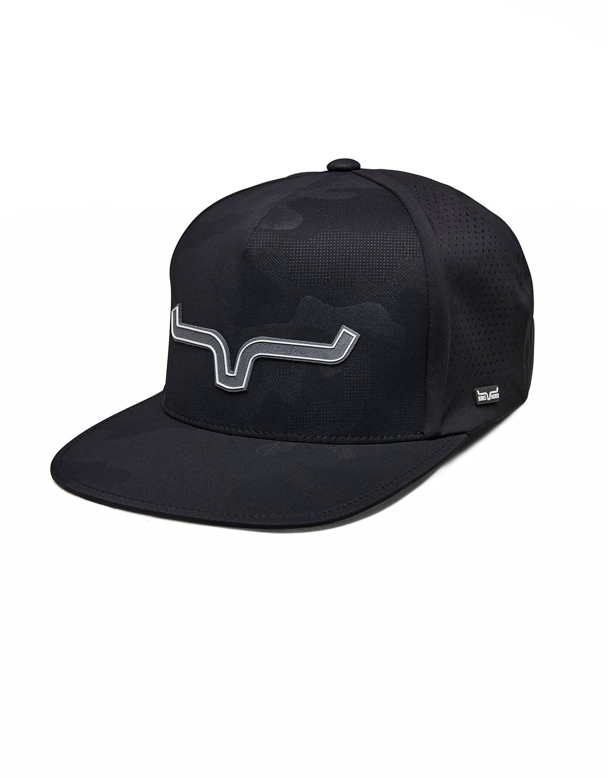 Kimes Ranch Hard Pressed Snapback Camo Print Logo Cap - Black (Closeout)