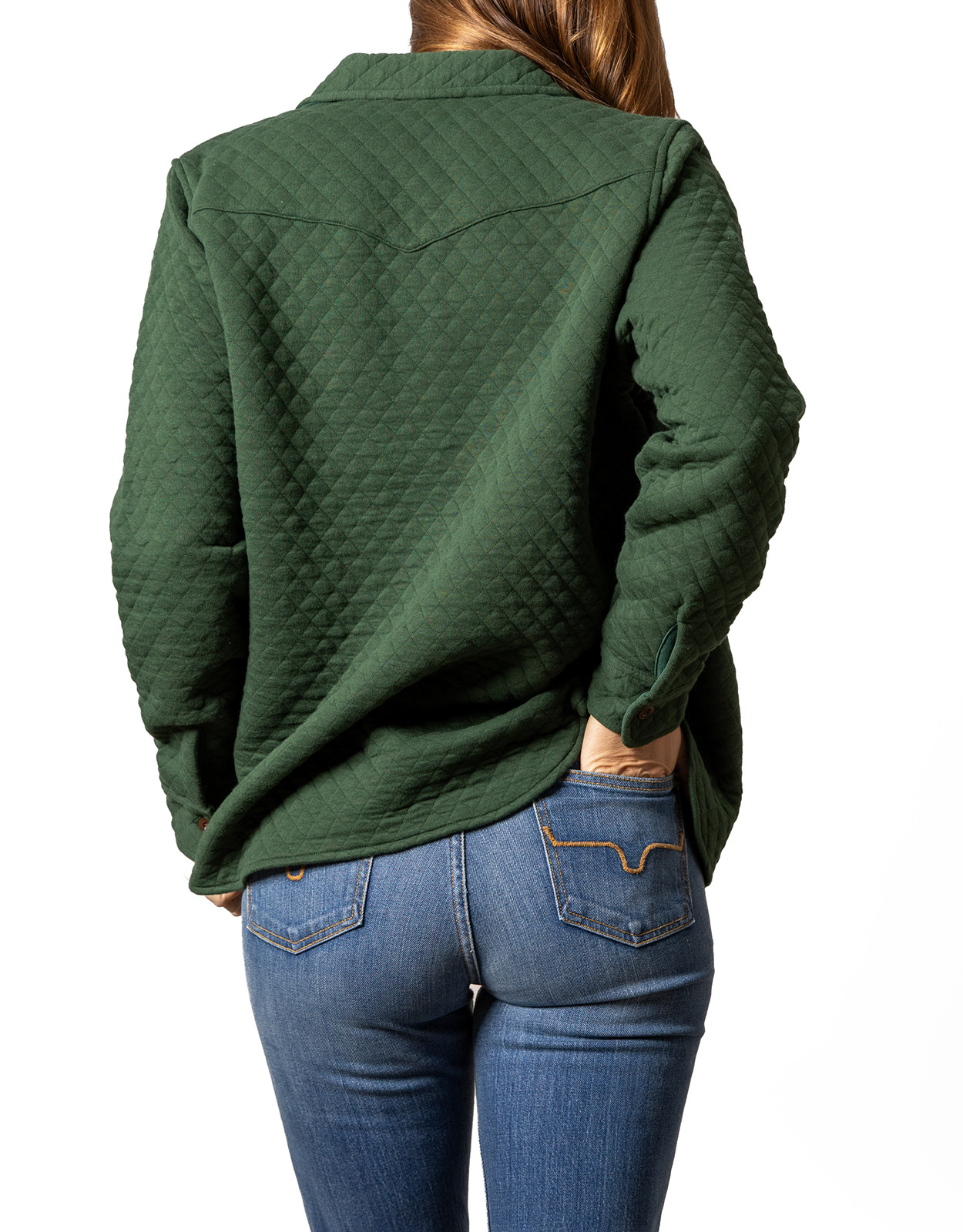 Kimes Ranch Women's Susie Quilted Solid Button Down Shirt Jacket - Green