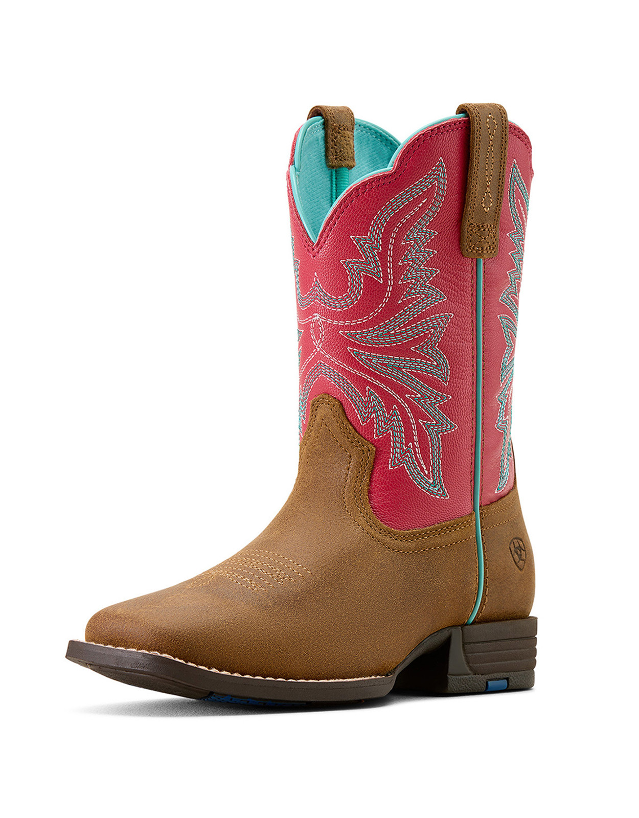 Ariat Kids' Westwood 8" Wide Square Toe Boots - Brown/Pink