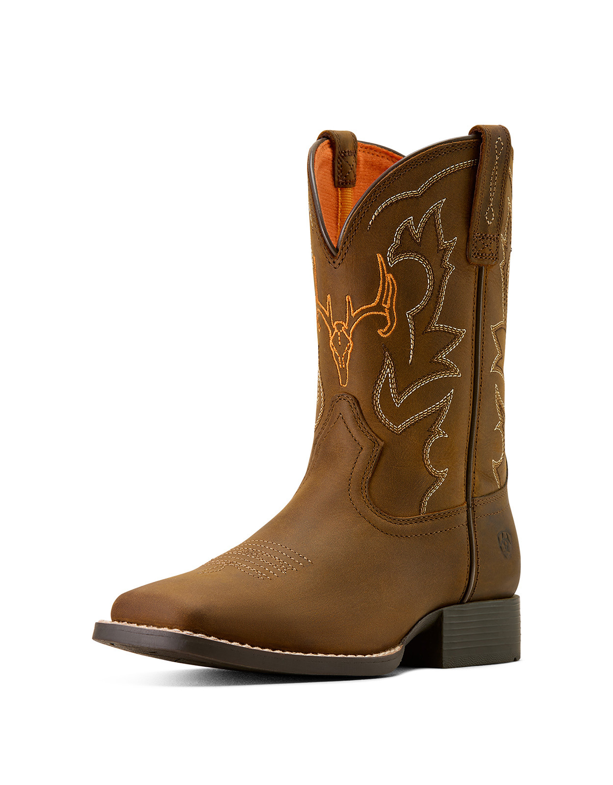 Ariat Kids' Deer Ridge 8" Wide Square Toe Boots - Brown