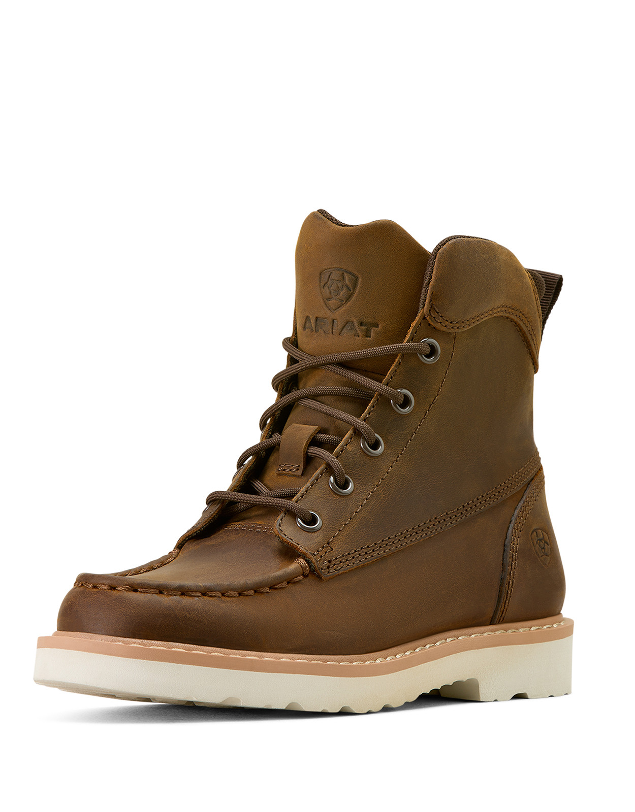 Ariat Kids' Lift Lacer 4.5" Round Toe Lace Up Boots - Distressed Brown