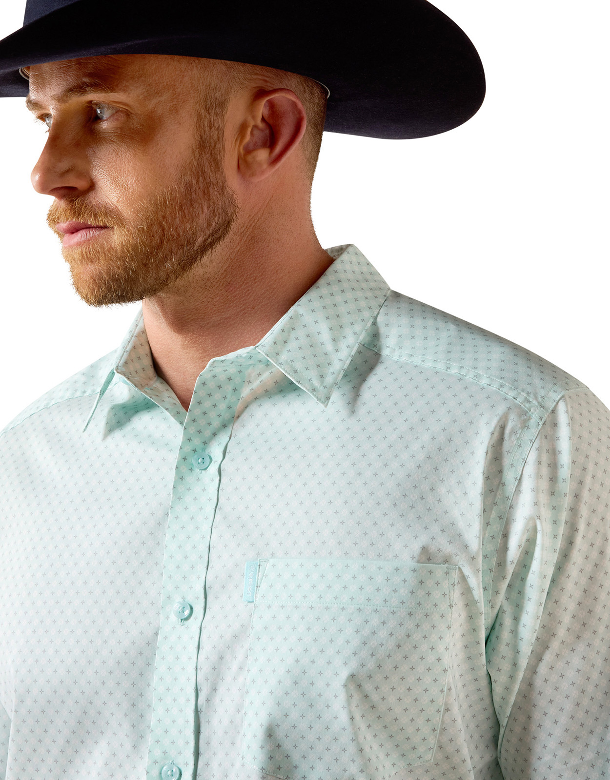 Ariat Men's Everything Long Sleeve Print Button Down Shirt - Turquoise/Grey