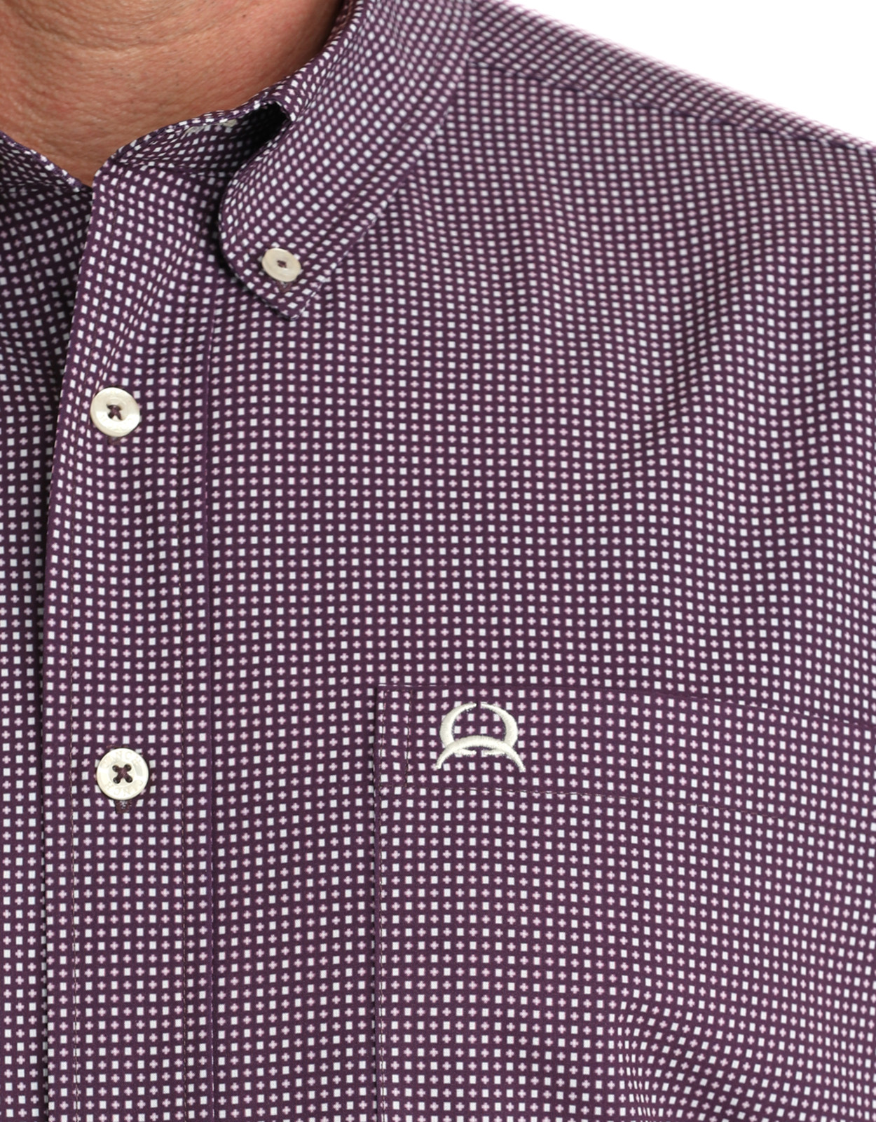 Cinch Men's Arenaflex Short Sleeve Print Button Down Shirt - Purple