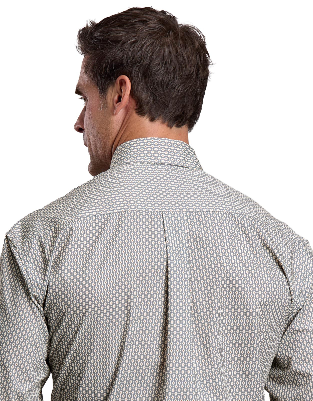 Stetson Men's Long Sleeve Print Button Down Shirt - Grey