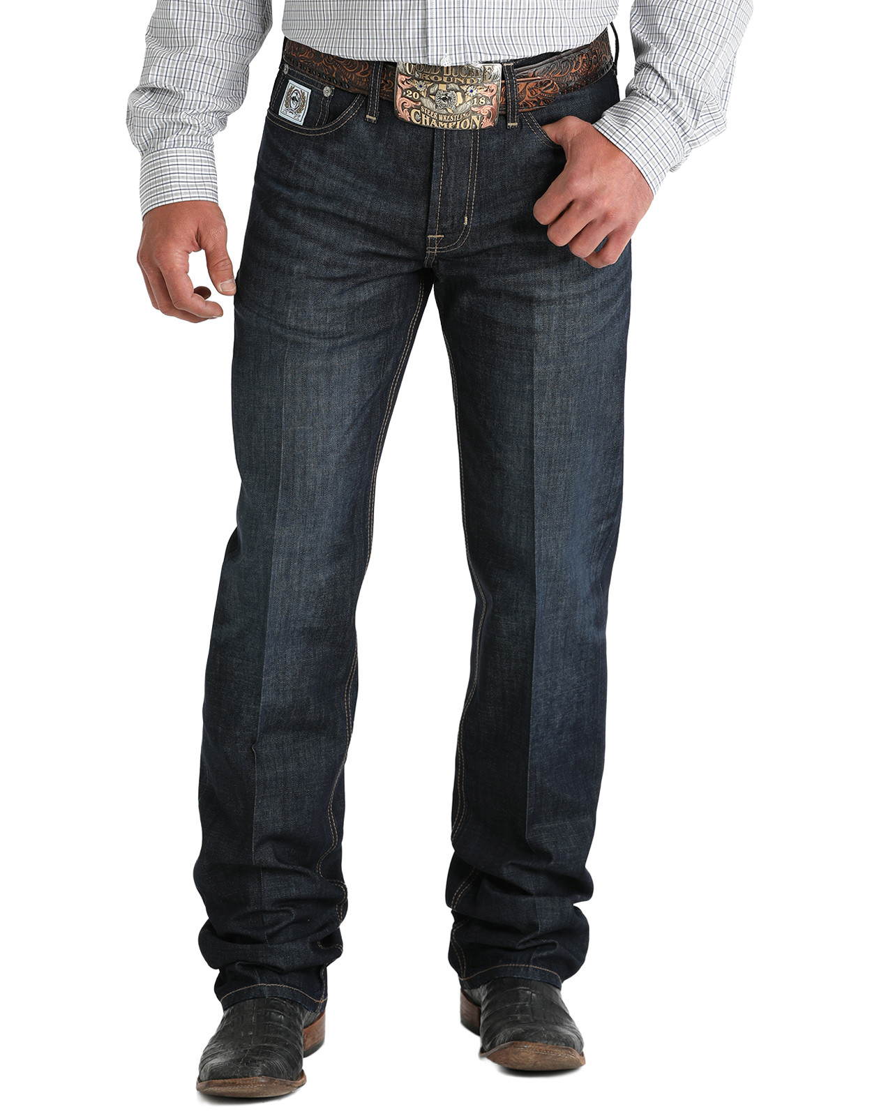 Cinch Men's White Label Stretch Mid Rise Relaxed Fit Straight Leg Jean - Rinse