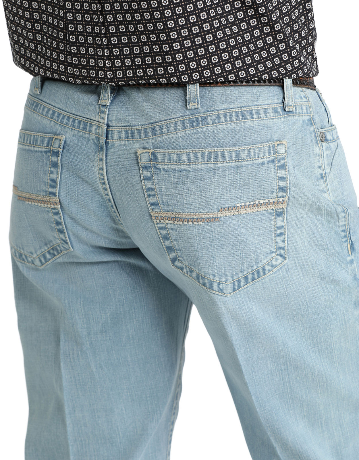 Cinch Men's White Label Mid Rise Relaxed Fit Straight Leg Jean - Light Stonewash