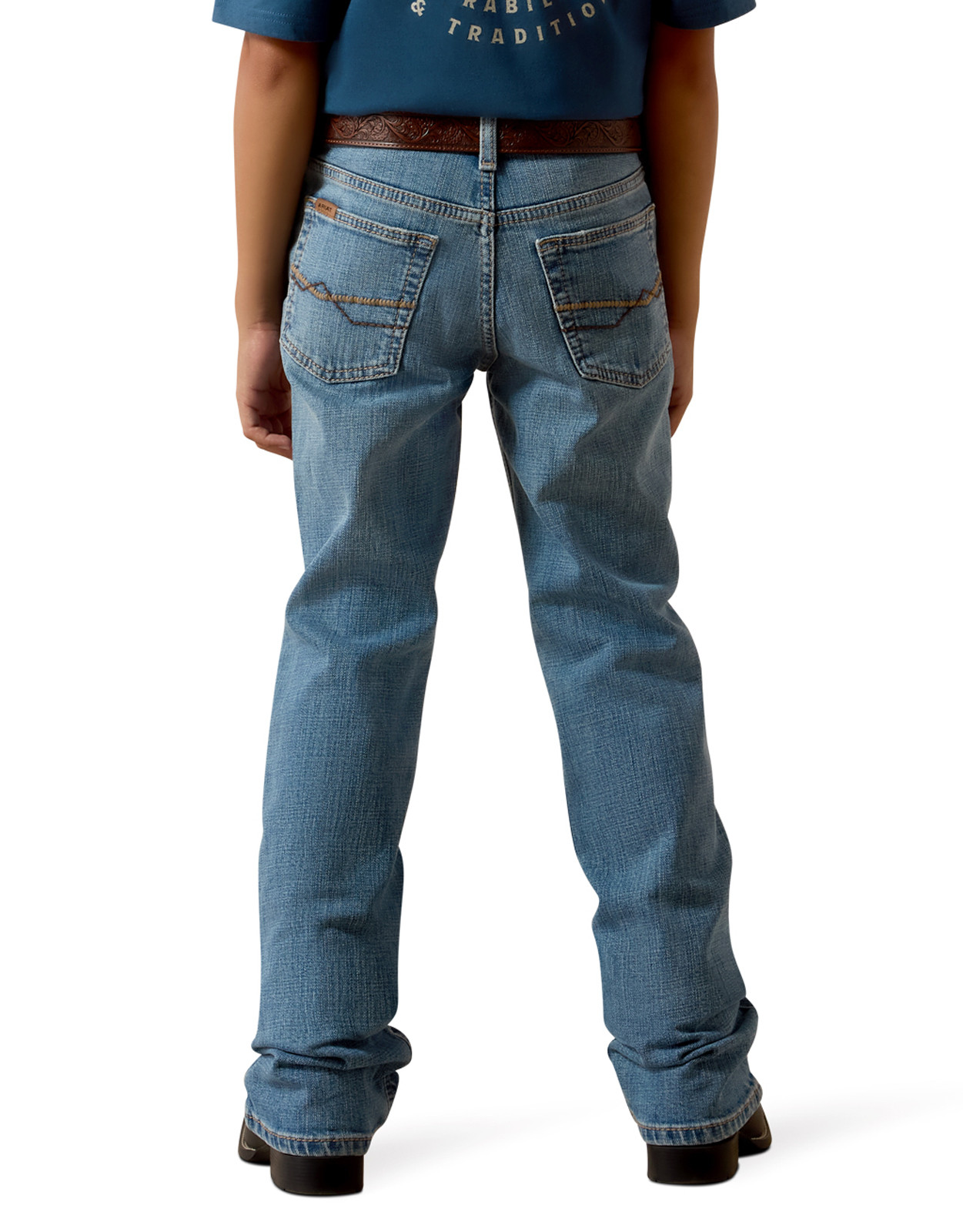 Ariat Boys' B4 Relaxed Stretch Low Rise Relaxed Fit Boot Cut Jeans - Barton