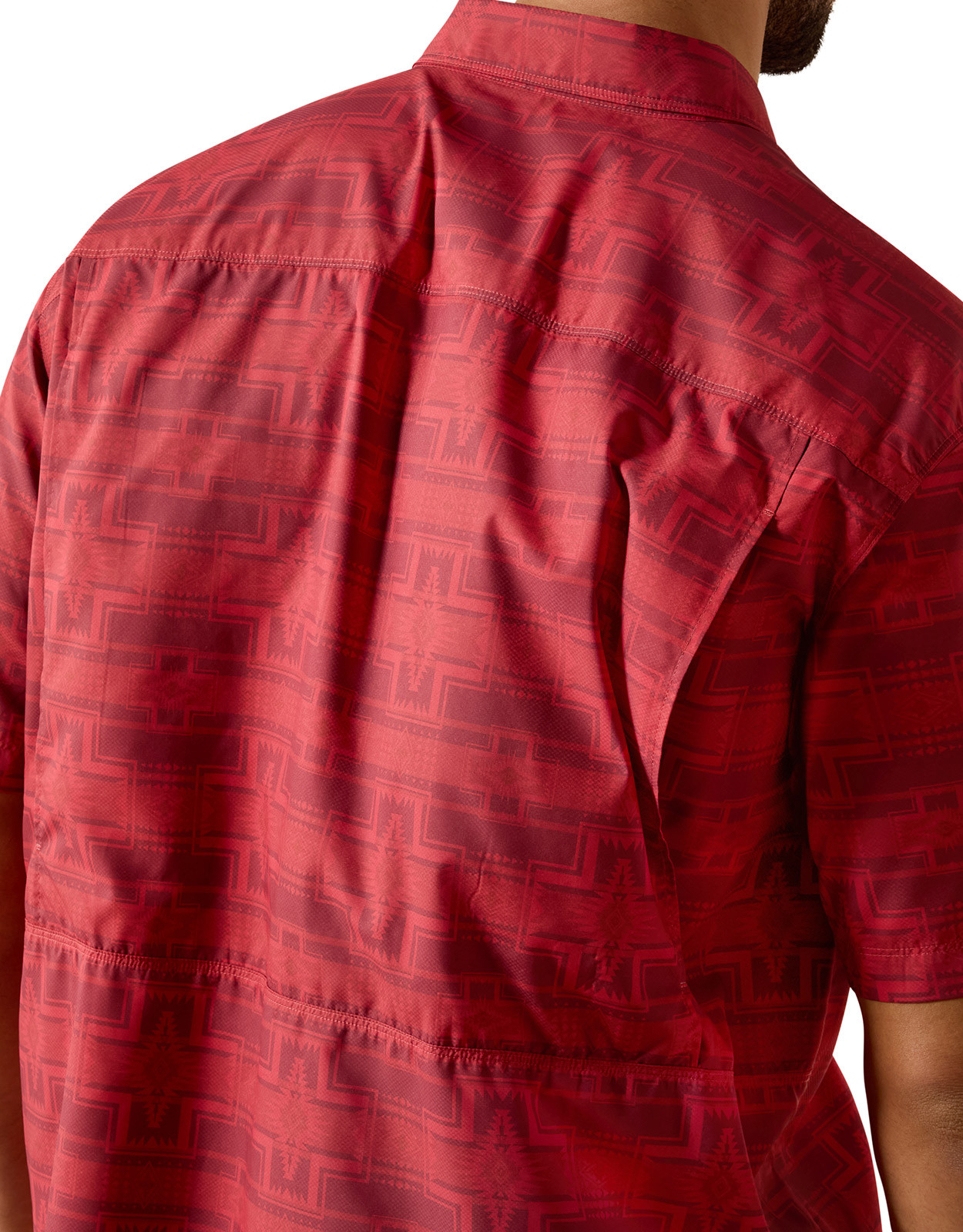 Ariat Men's VentTEK Short Sleeve Print Button Down Shirt - Red