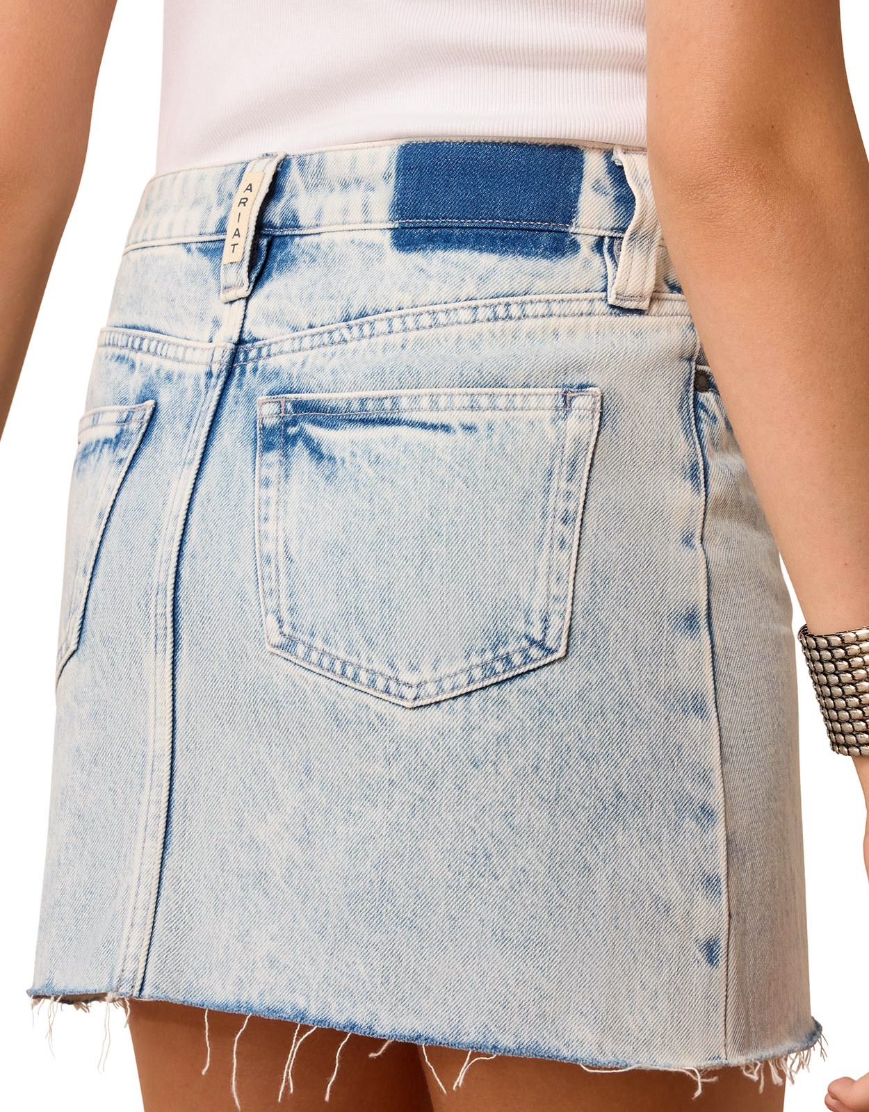 Ariat Women's Mid Rise Denim Mini Skirt - Bleach