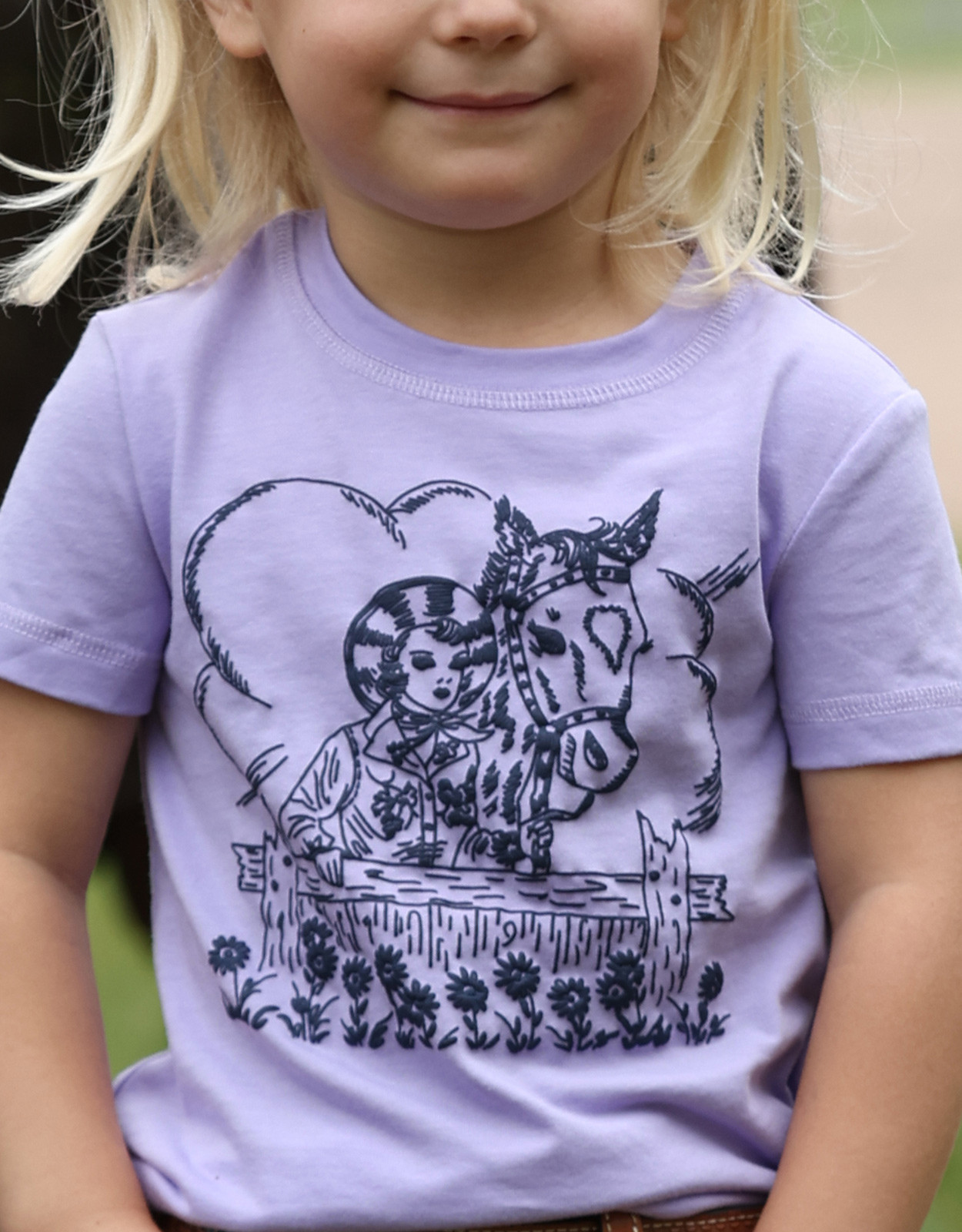 Cruel Toddler Girls' Short Sleeve Print Tee Shirt - Purple