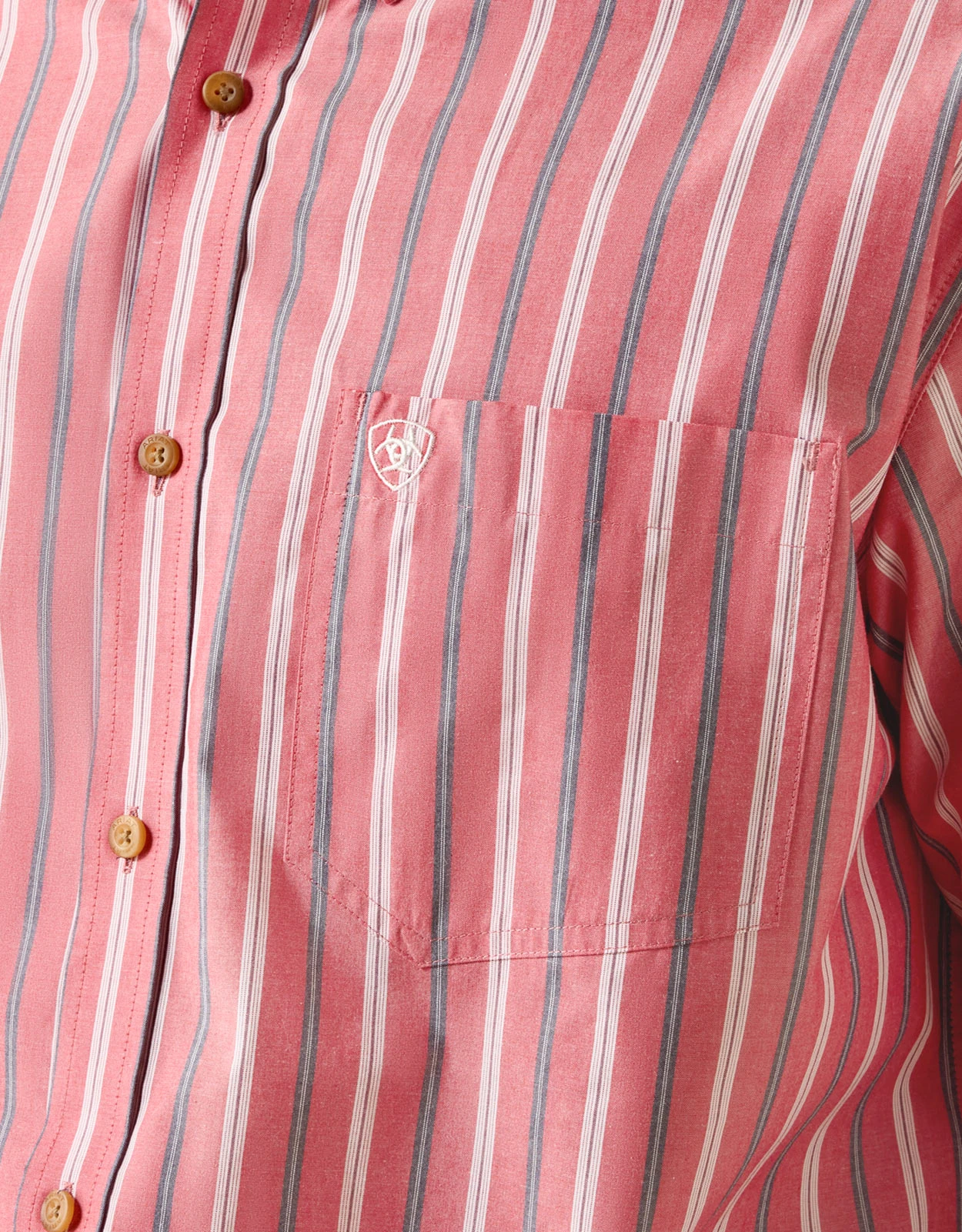 Ariat Men's Pro Series Short Sleeve Stripe Button Down Shirt - Red/Gray
