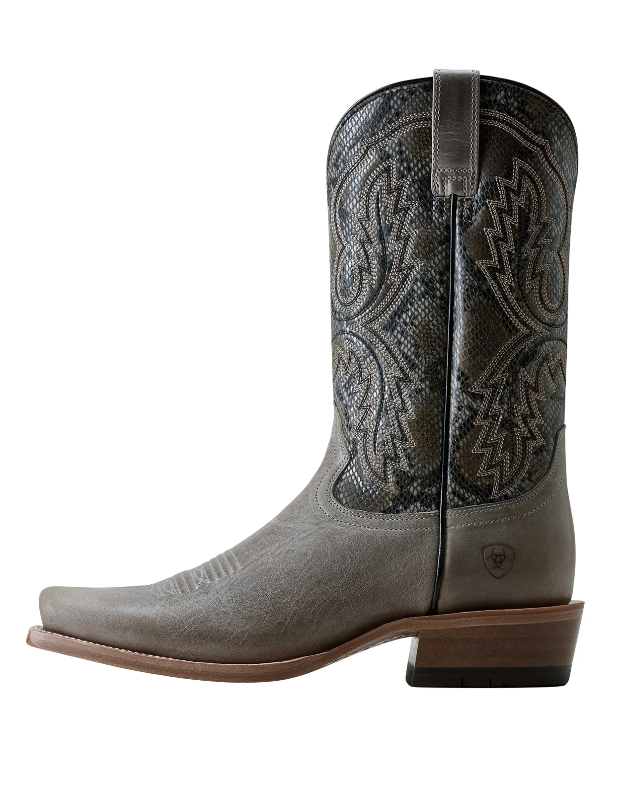 Ariat Men's Futurity Showman Cashout 12" Narrow Square Toe Cowboy Boots - Alloy Grey/Black Snake Print
