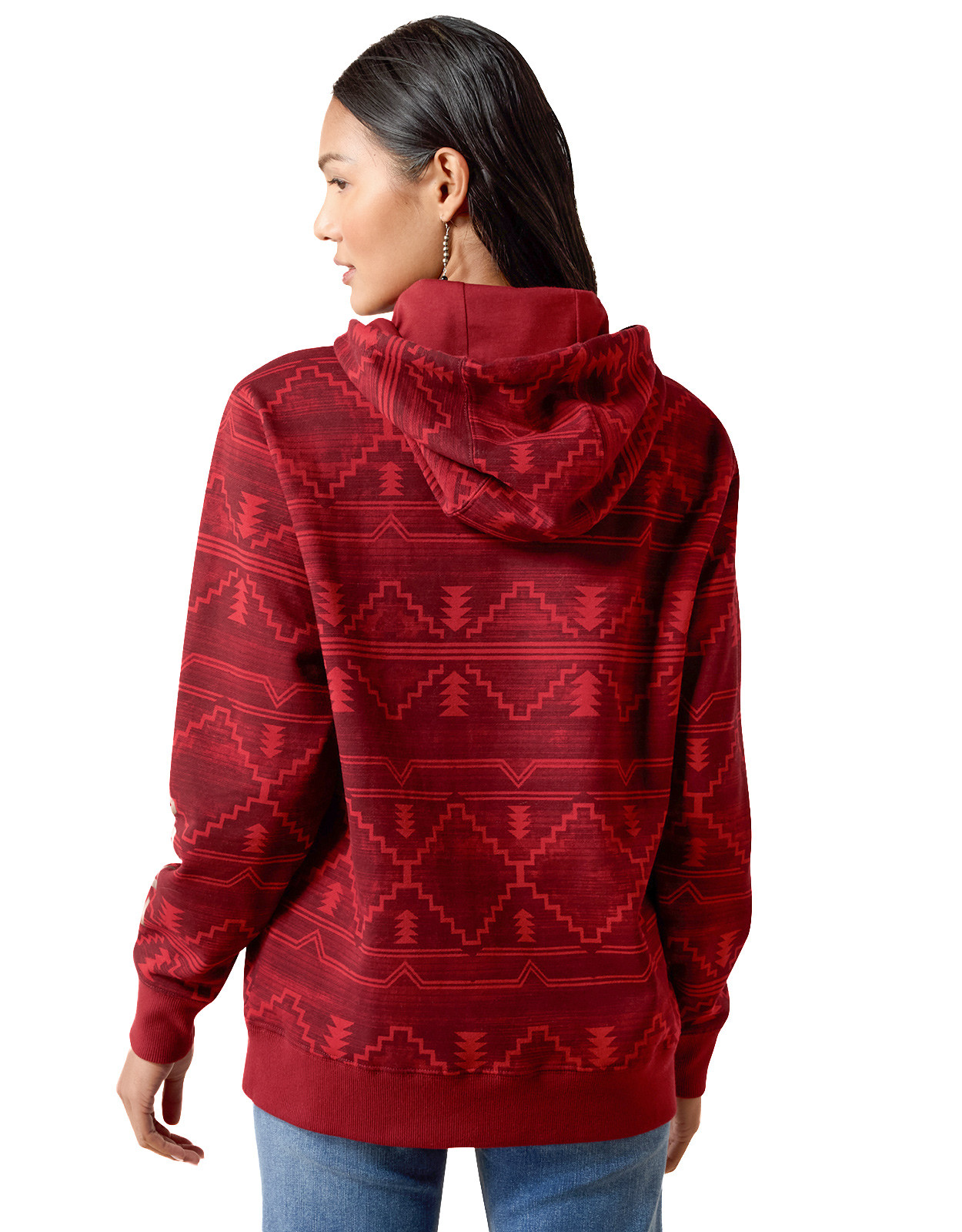Ariat Women's Logo 2.0 Southwest Print Pullover Hoodie - Red
