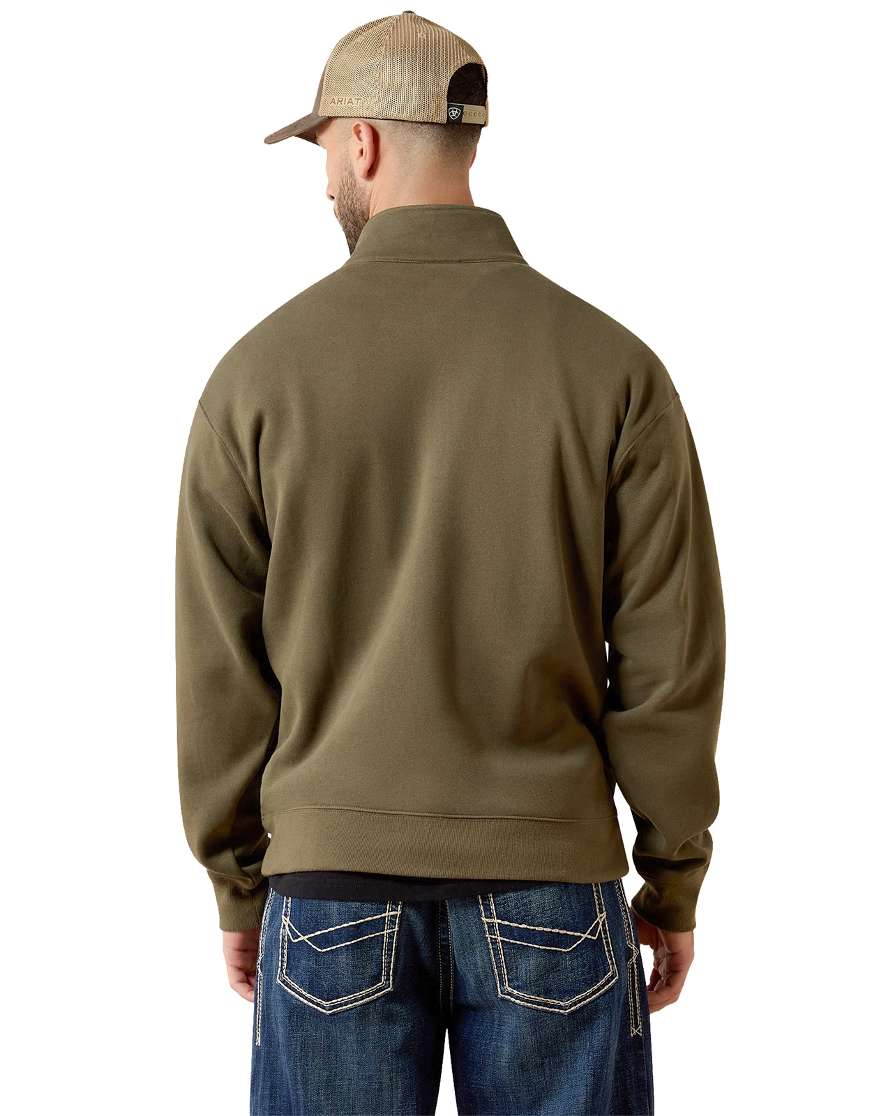 Ariat Men's Core 1/4 Zip Solid Pullover Sweatshirt - Green