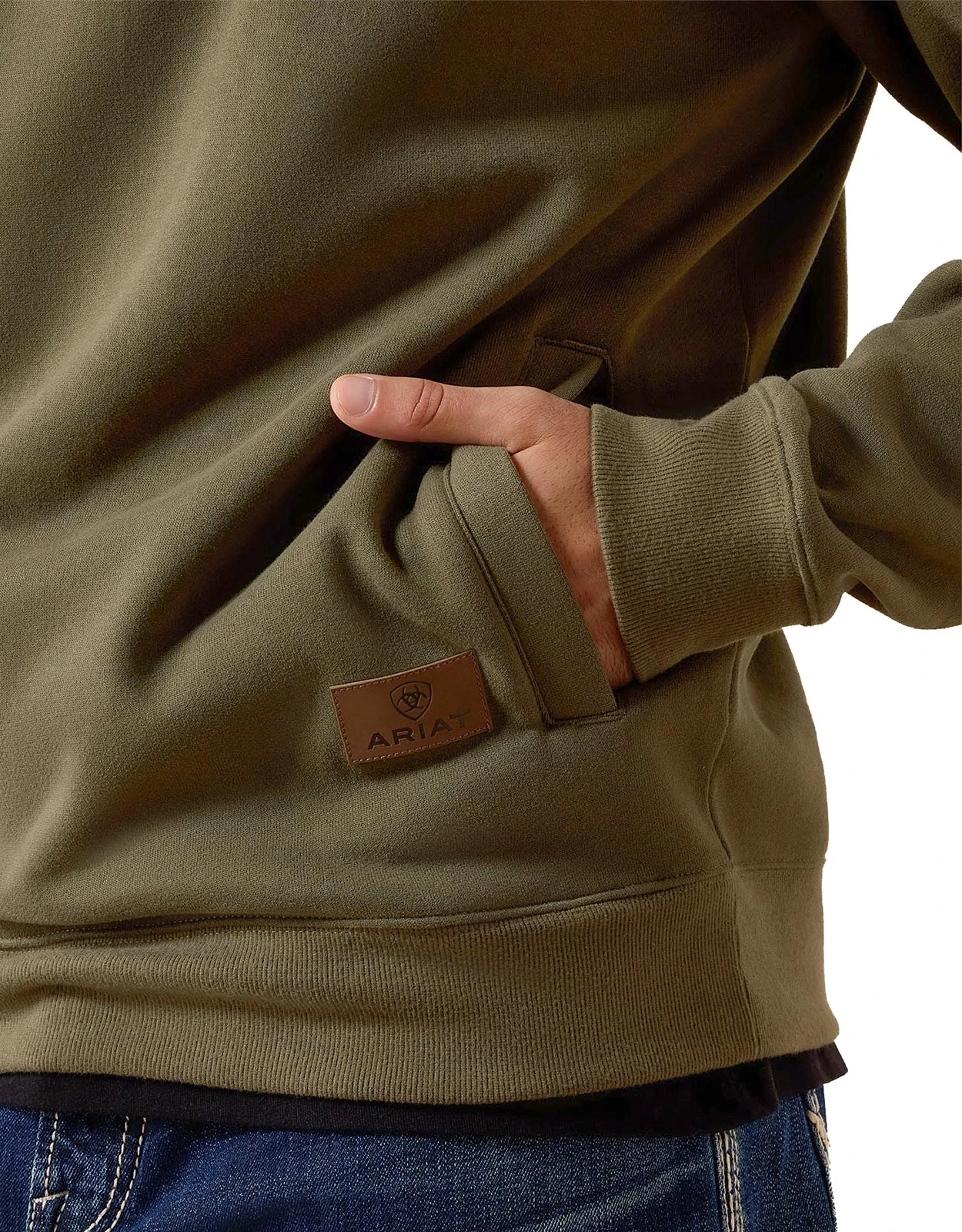 Ariat Men's Core 1/4 Zip Solid Pullover Sweatshirt - Green