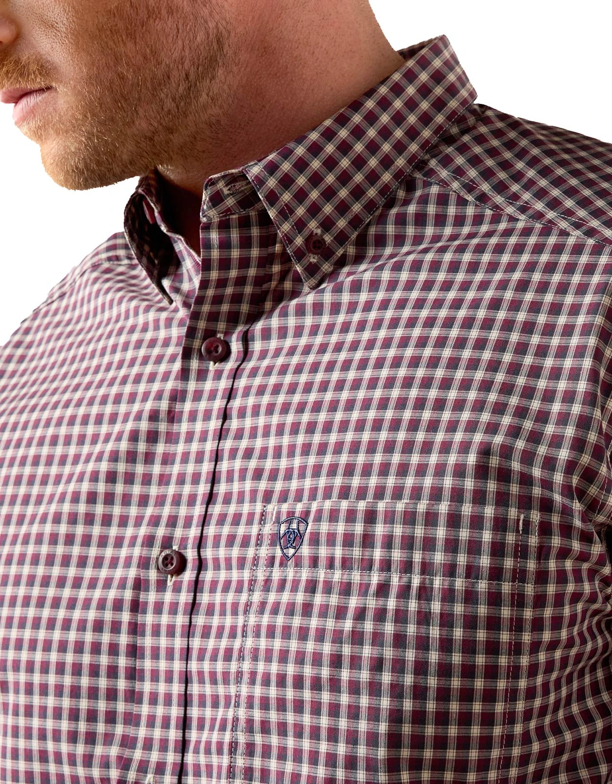 Ariat Men's Pro Series Long Sleeve Plaid Button Down Shirt - Red/Blue