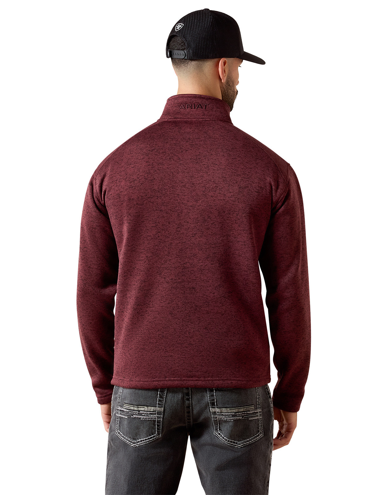 Ariat Men's Caldwell 1/4 Zip Heather Pullover - Red
