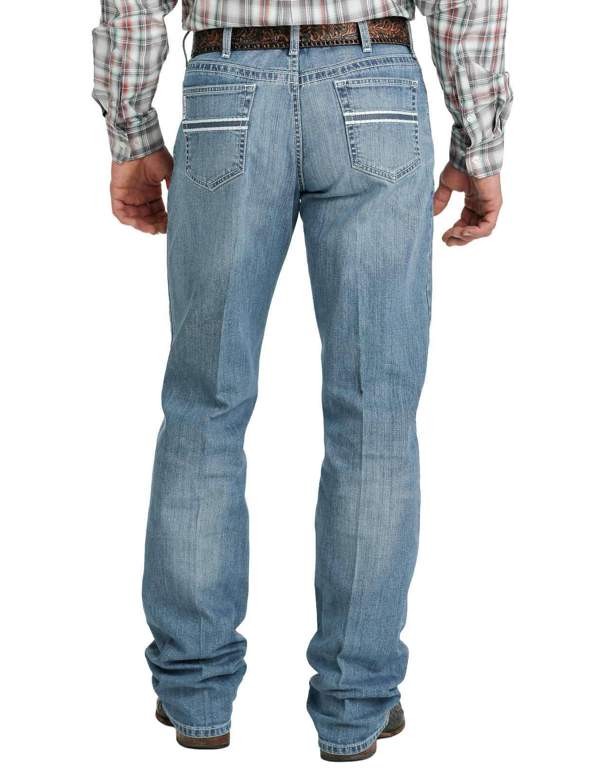 Cinch Men's White Label Stretch Mid Rise Relaxed Fit Straight Leg Jean - Light Stonewash