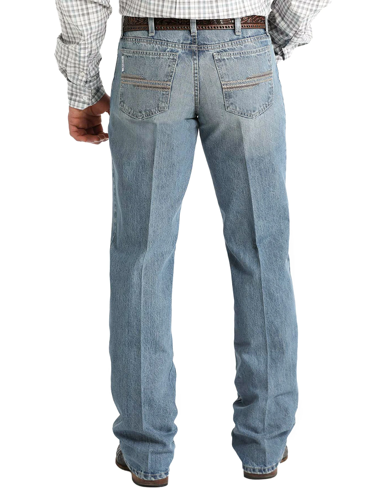Cinch Men's White Label Mid Rise Relaxed Fit Straight Leg Jean - Medium Stonewash