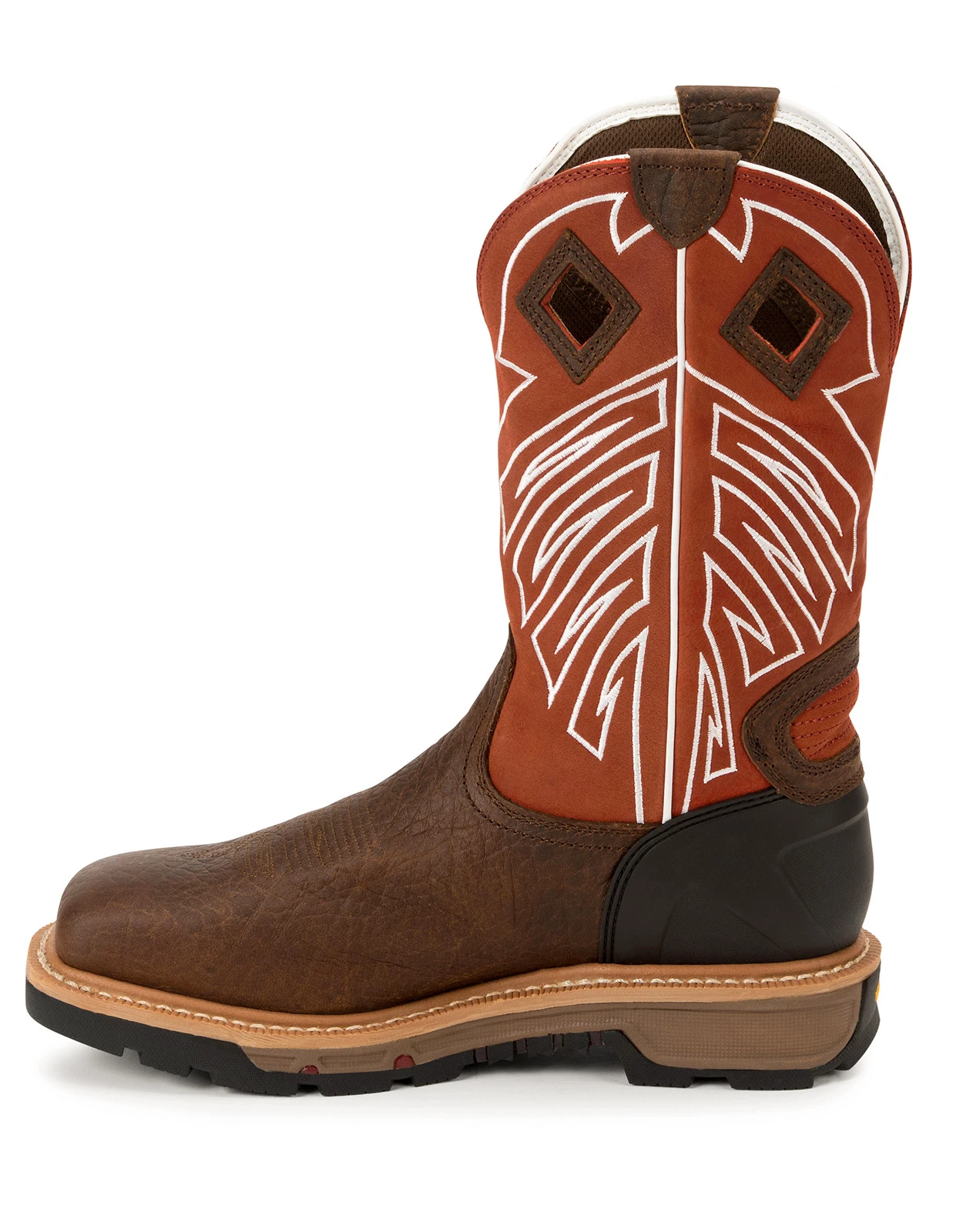 Justin Men's Roughneck 12" Square Steel Toe Waterproof EH Work Boots - Brown/Burnt Sienna (Closeout)