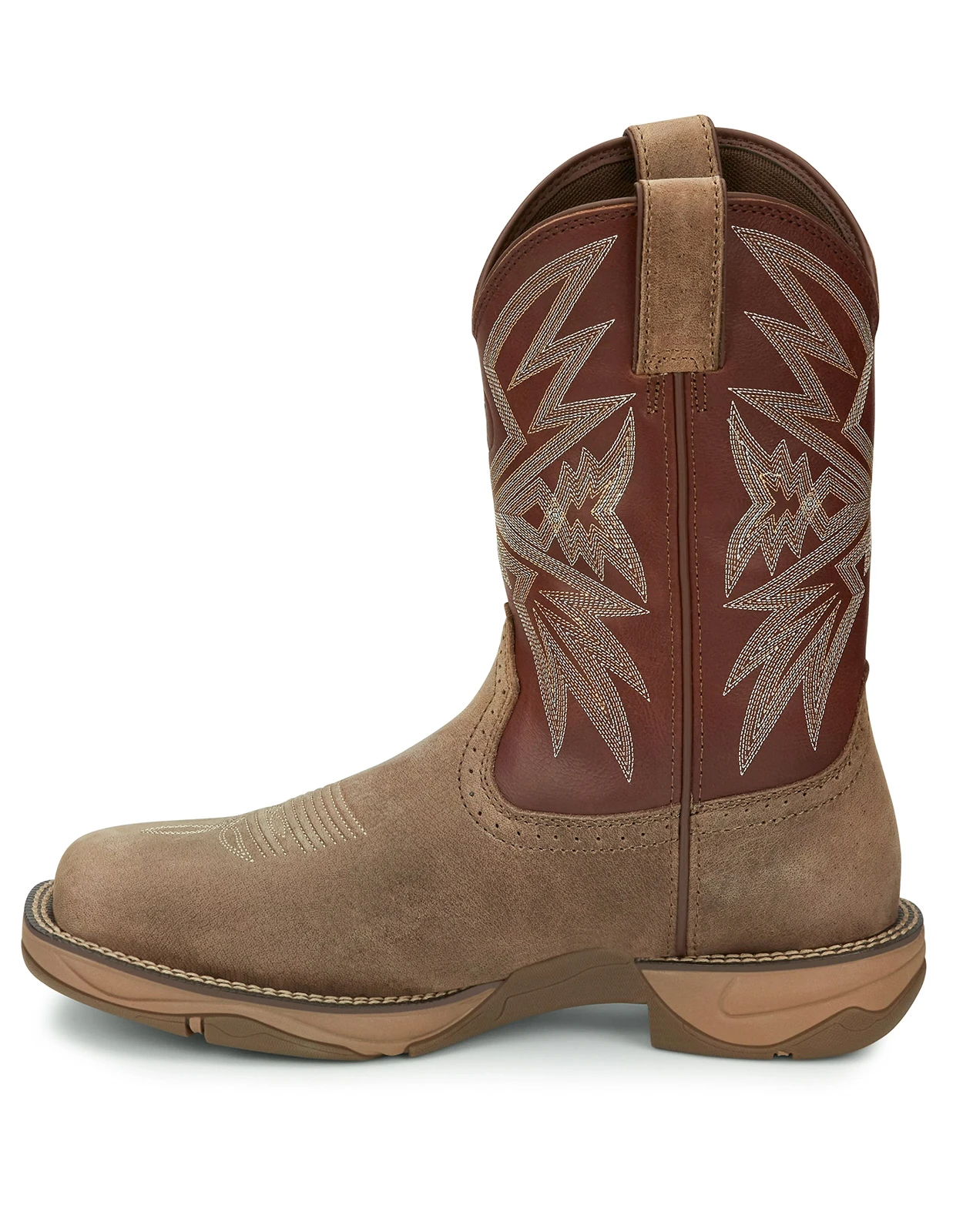 Tony Lama Men's Bartlett 11" Square Steel Toe EH Work Boots - Light Brown/Red (Closeout)