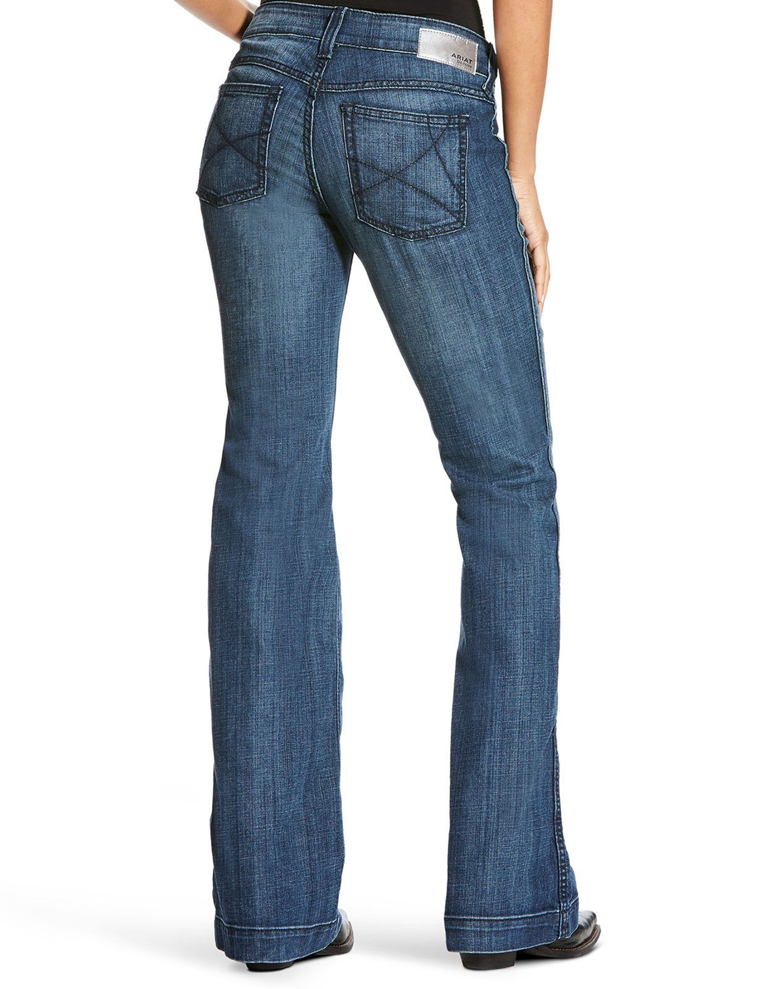 Ariat Women's R.E.A.L. Stretch Mid Rise Slim Fit Boot Cut Jeans - Ocean