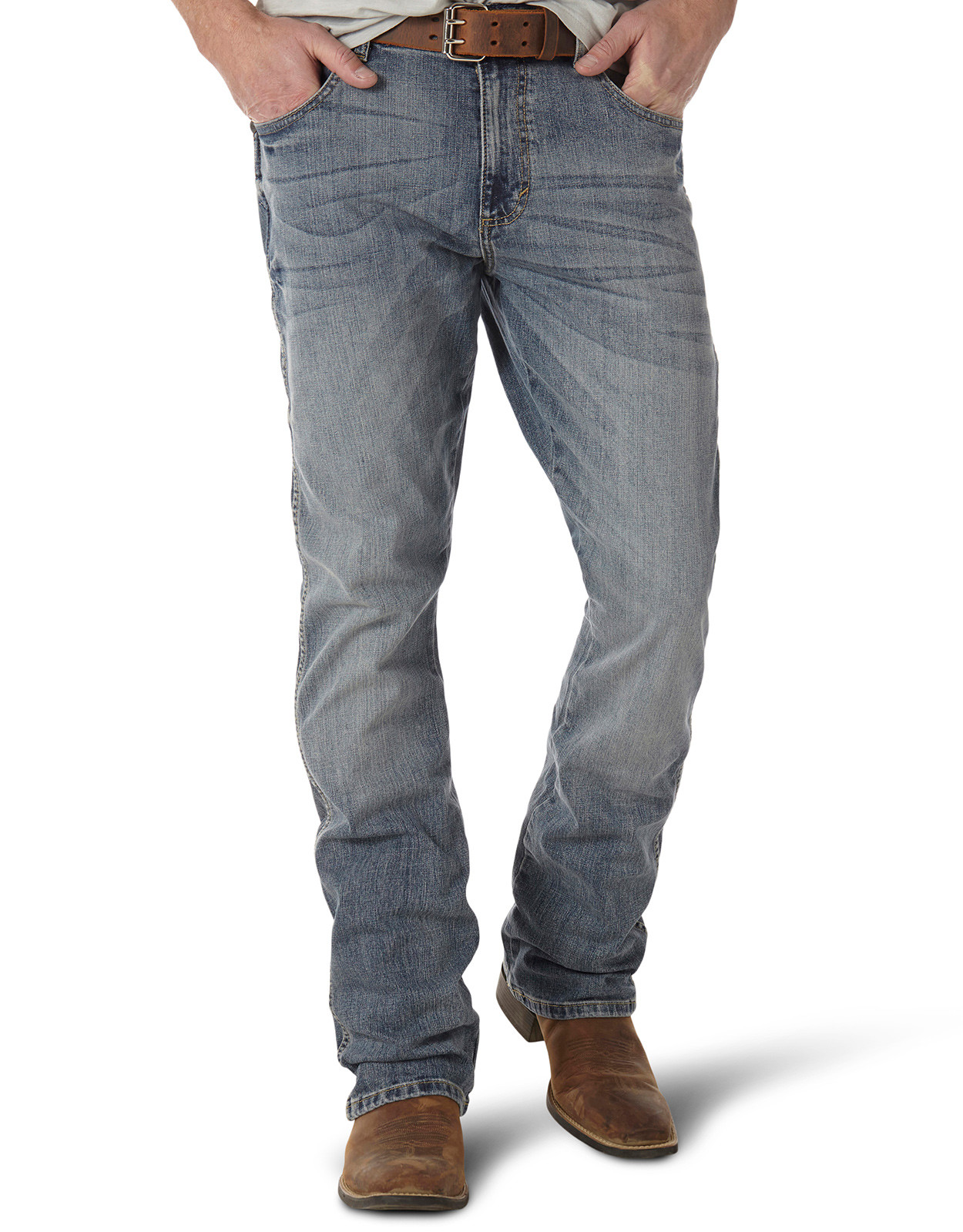 Wrangler Men's Retro Stretch Low Rise Slim Fit Boot Cut Jeans Greeley Langstons