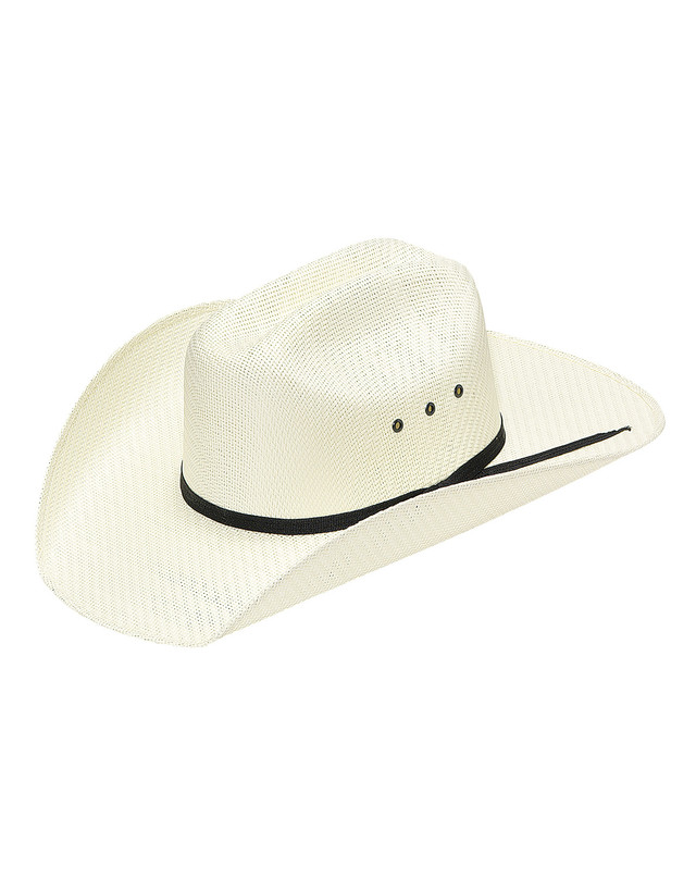 Twister Kids' Bangora Straw Cattleman Crown Cowboy Hat - Natural
