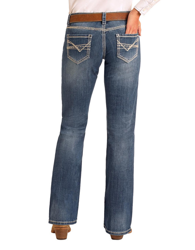 Rock & Roll Denim Women's Extra Stretch Mid Rise Trouser Fit