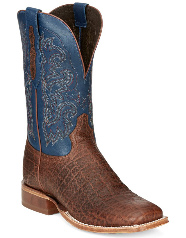 tom① Genuine Ostrich Tobacco Wide Square Toe TMX200478 Tanner