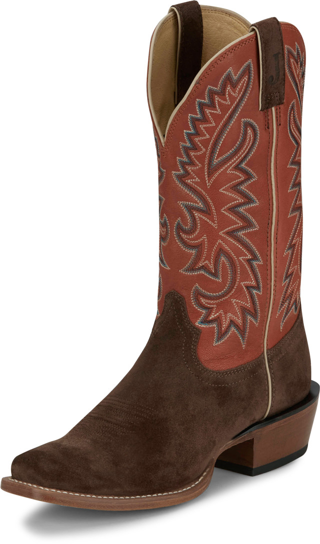 Justin bottes western roper en cuir marron pour homme